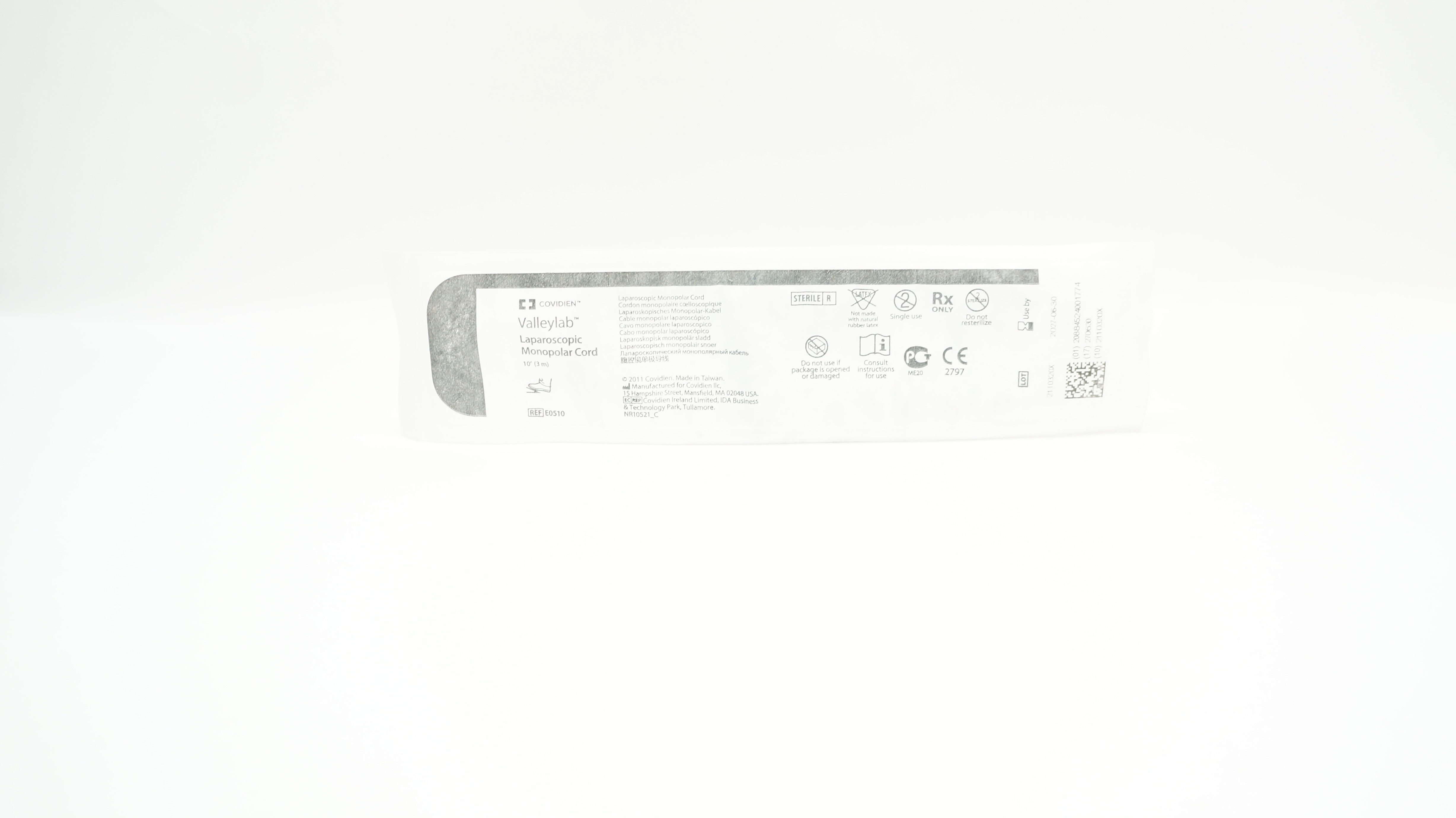 Covidien E0510 Valleylab Laparoscopic Monopolar Cord 10F