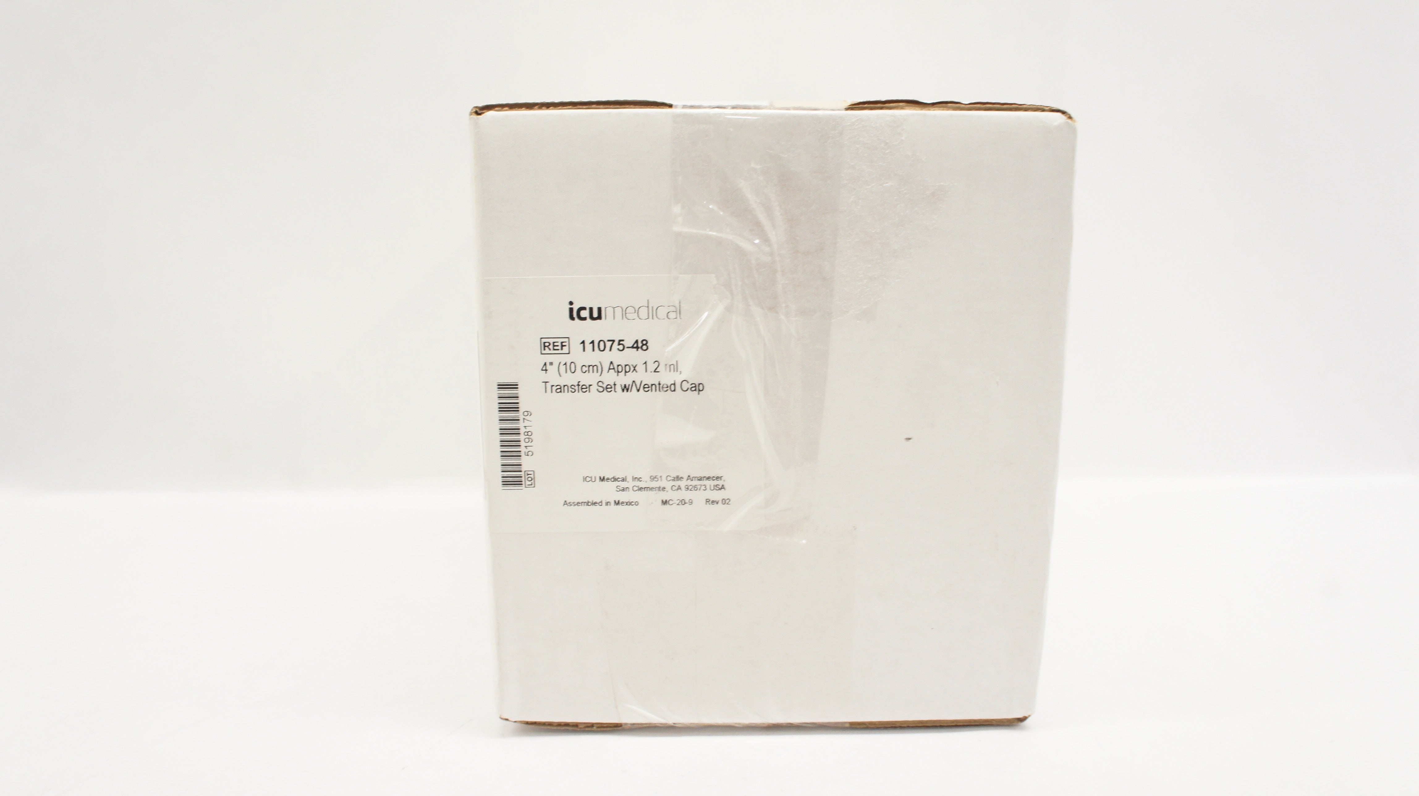 ICU Medical 11075-48 Transfer Set with Vented Cap 1.2mL x 4inch - Box of 48