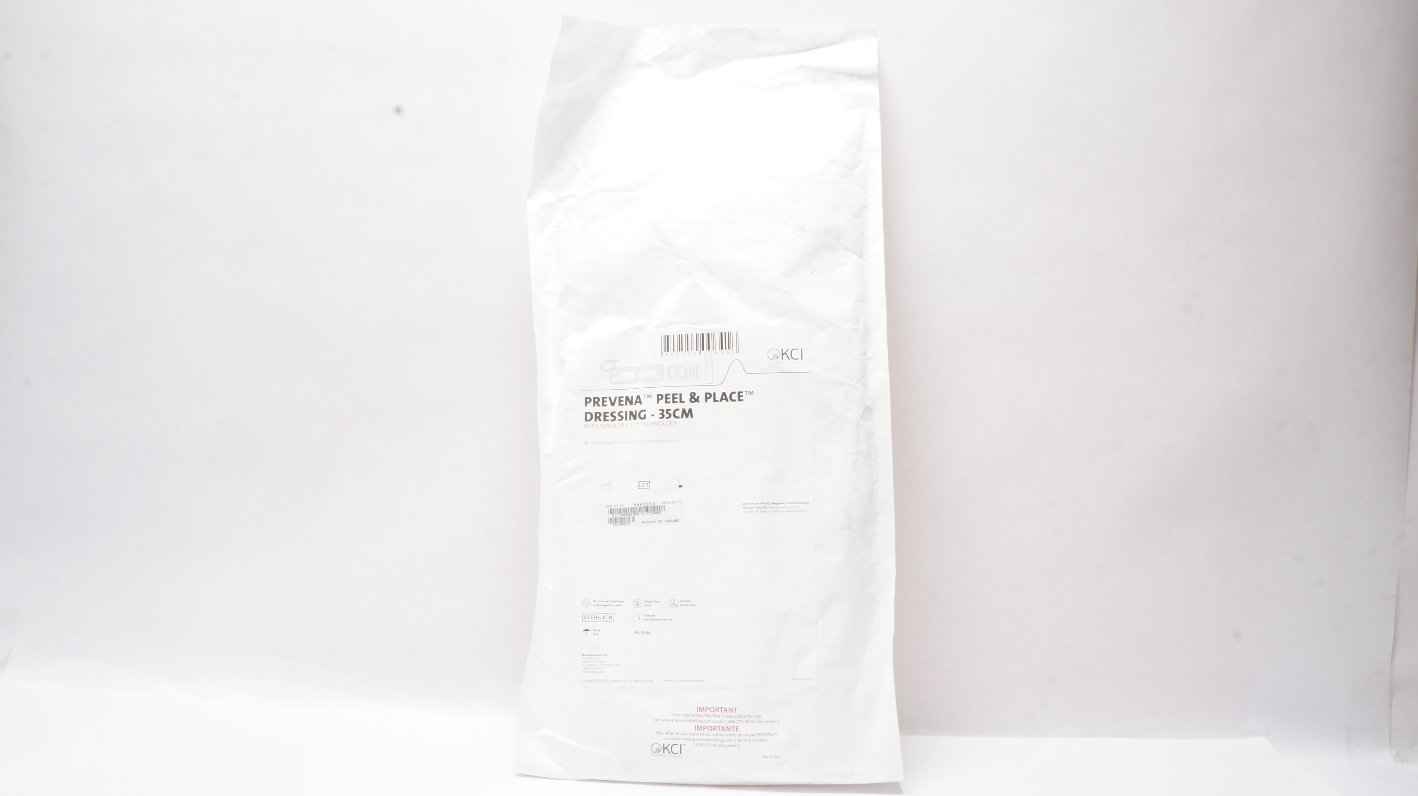 KCI Prevena Peel & Place Dressing 35cm W/Senstar Technology