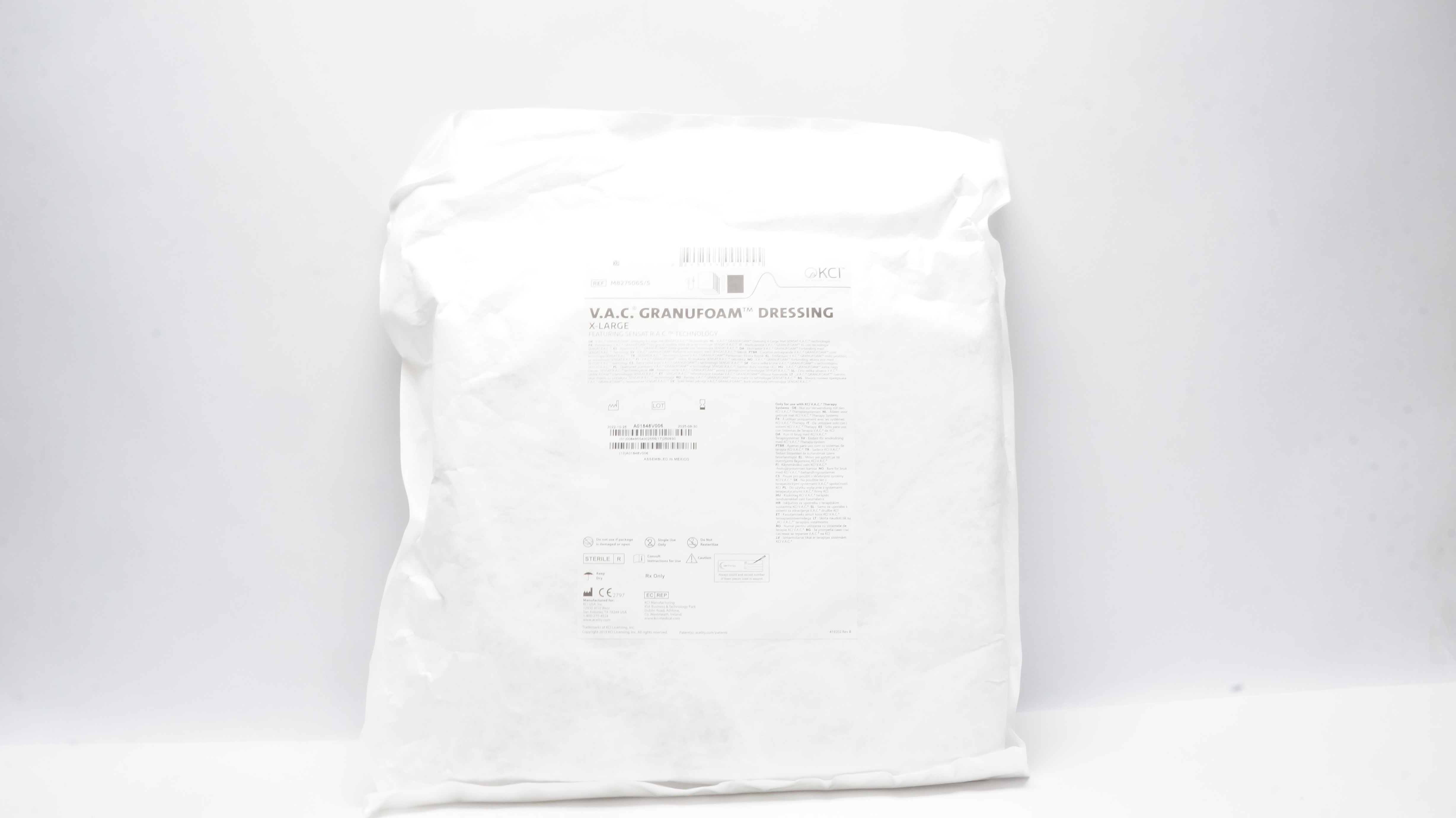 KCI M8275065/5 VAC GranuFoam Dressing X-Large