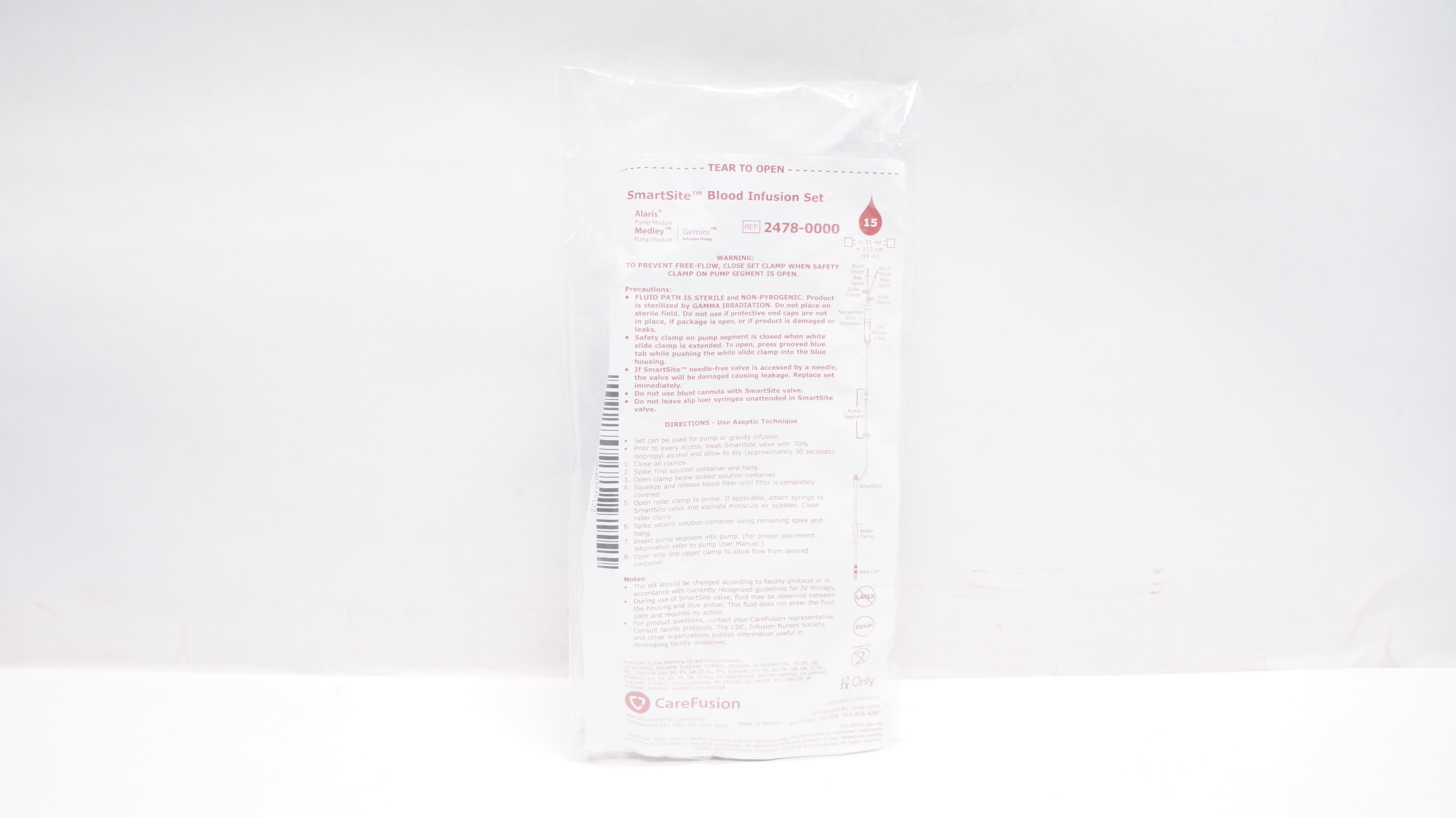 CareFusion 2478-0000 SmartSite Blood Infusion Set 31ml x 99inch 15 drops (x)