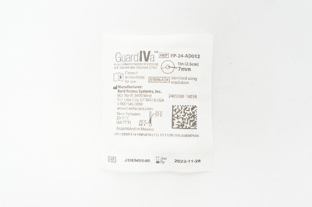 Bard FP-24-AD012 Antimicrobial Guard IVa Hemostatic IV Dressing 1inch x 7mm (x)