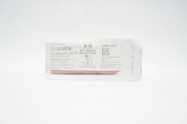 Ethicon SXMP1B425 3-0 Spiral Monocryl Plus RB-1 17mm 1/2c Taper 12 inch (x)
