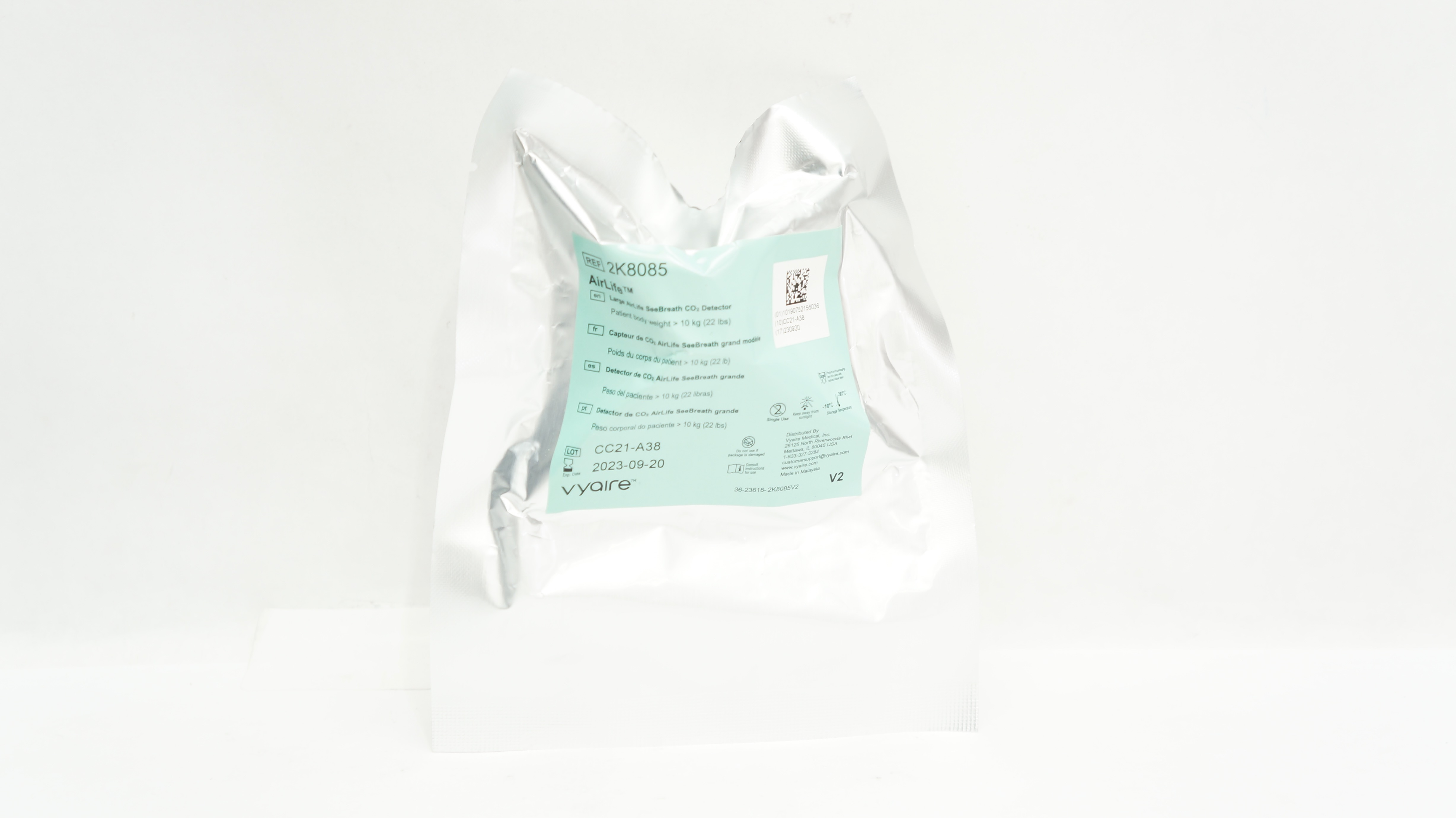 Vyaire 2K8085 AirLife Large SeeBreath CO2 Detector >22lbs (x)