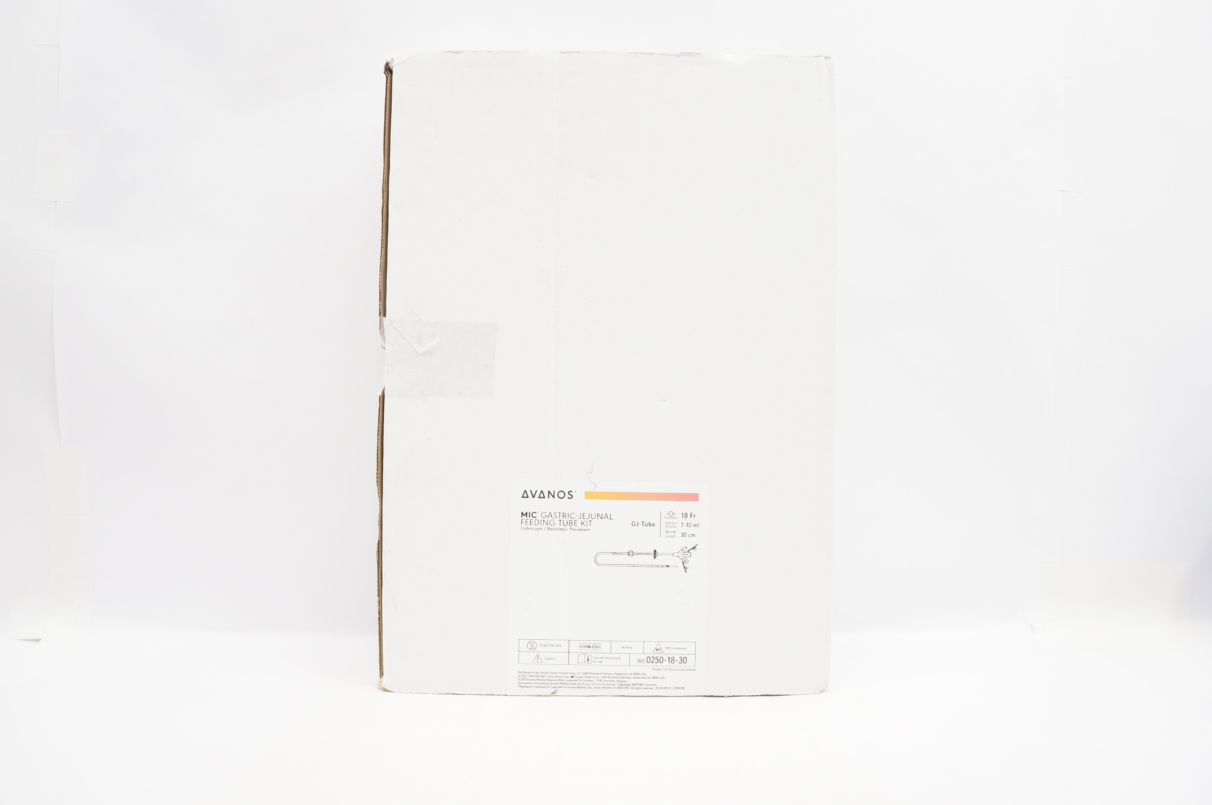 Avanos Medical 0250-18-30 MIC Gastric-Jejunal Feeding Tube Kit 18Fr x 7-10ml