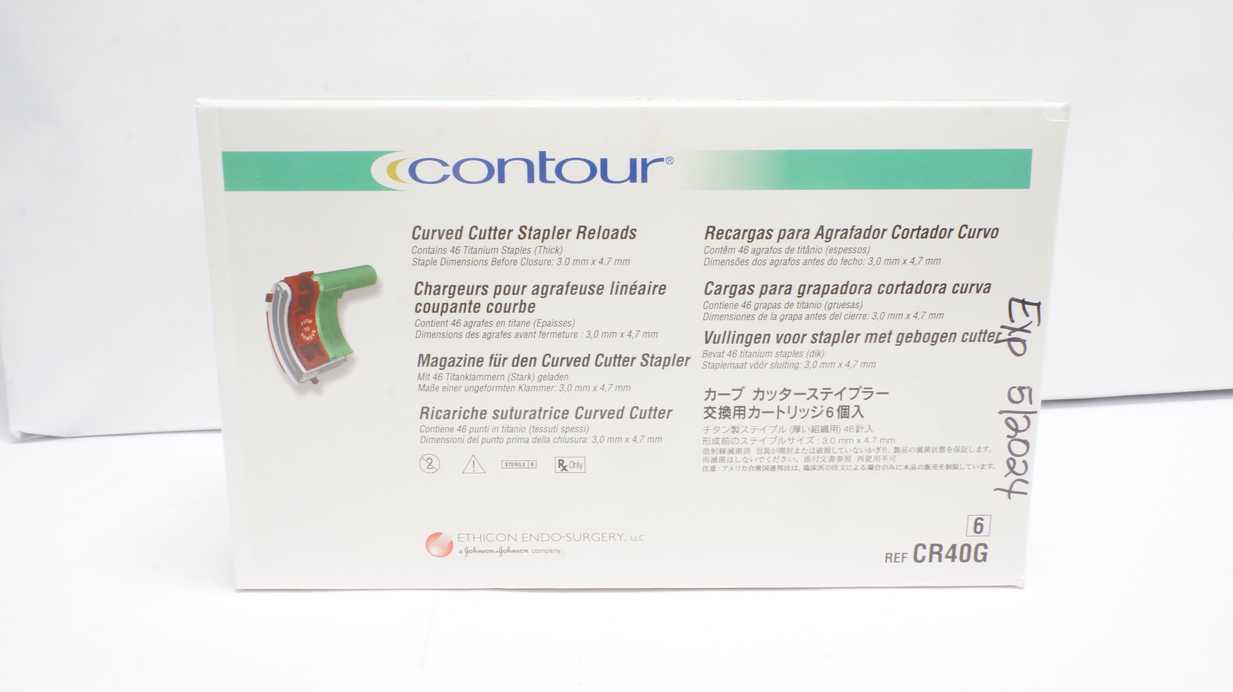 Ethicon CR40G Curved Cutter Stapler Reload 46Titanium 4.7mm x 3.0mm -Box of 6(x)