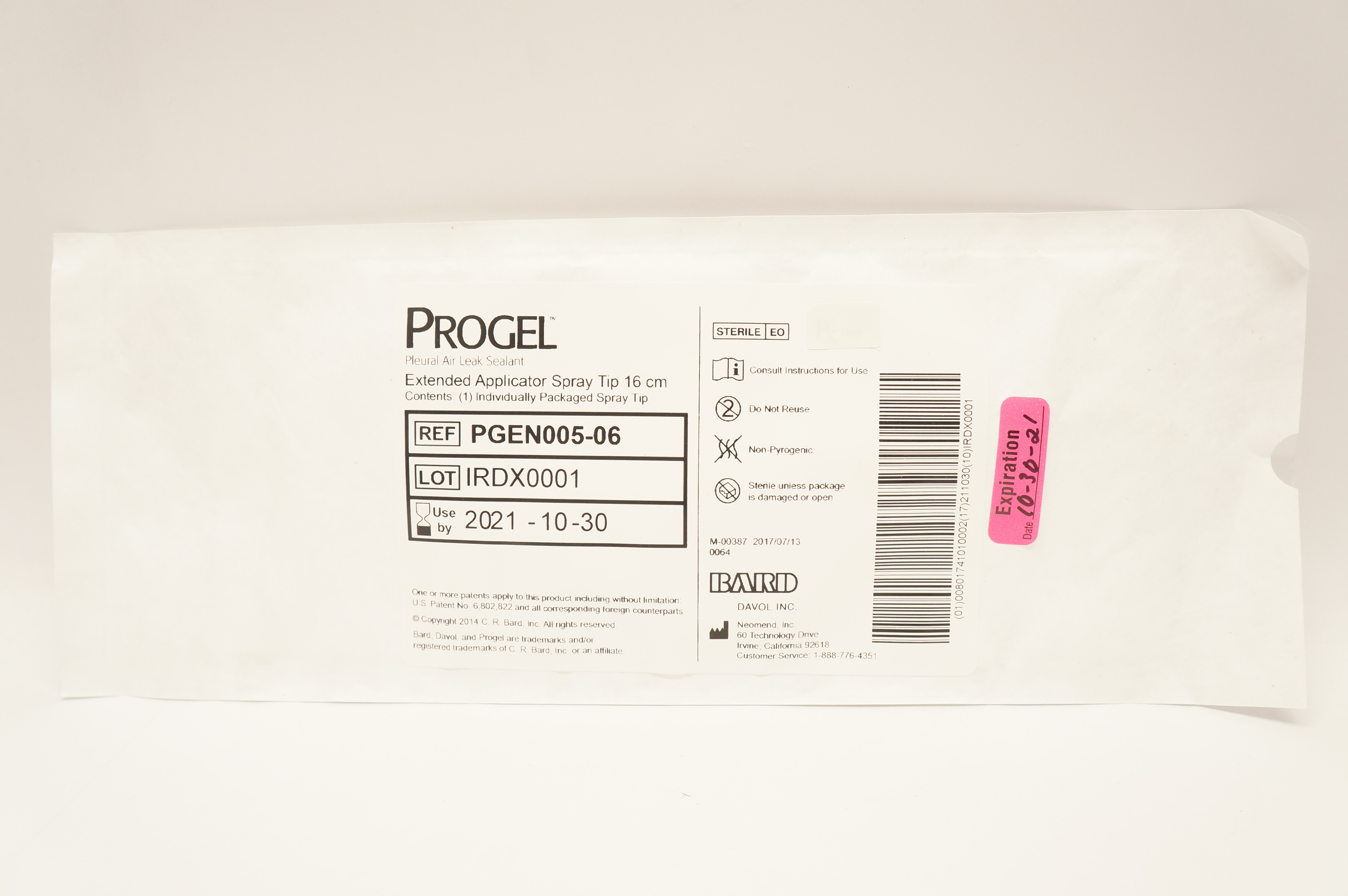 Bard PGEN005-06 Pleural Air Leak Sealant Extended Applicator Spray Tip 16cm (x)