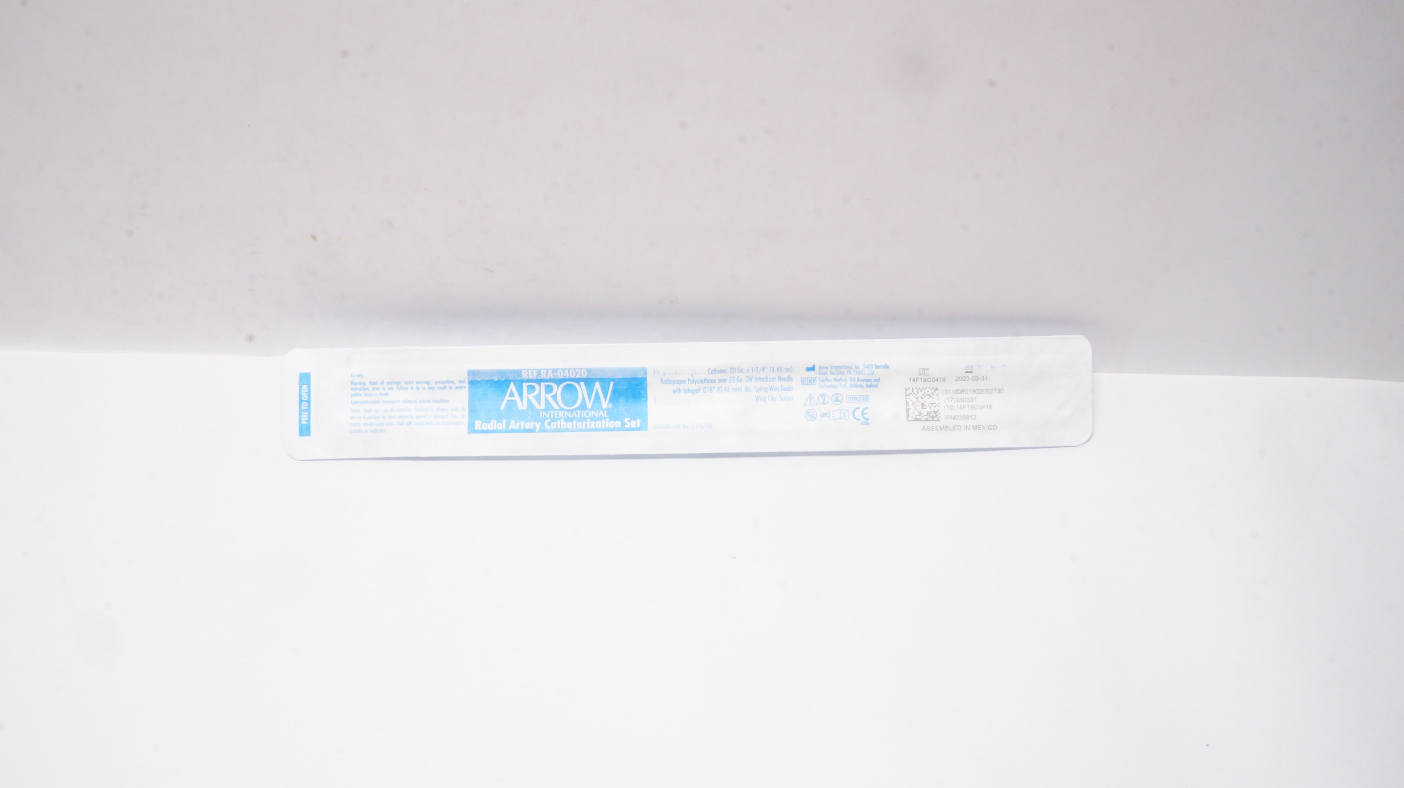 Arrow RA-04020 Radial Artery Catheterization Set 20Ga x 1-3/4 inch (x)
