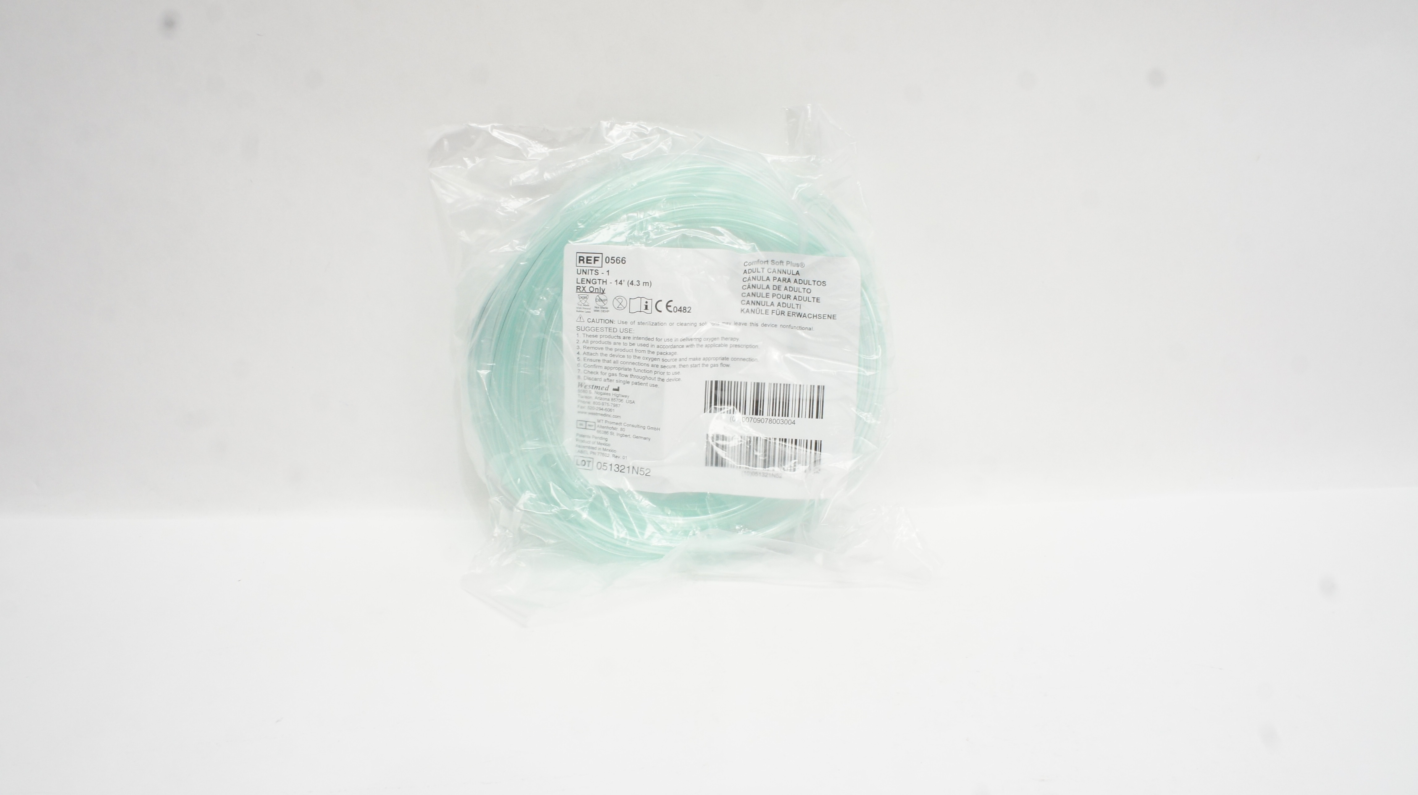 Westmed 0566 Comfort Soft Plus Adult Cannula 14ft.