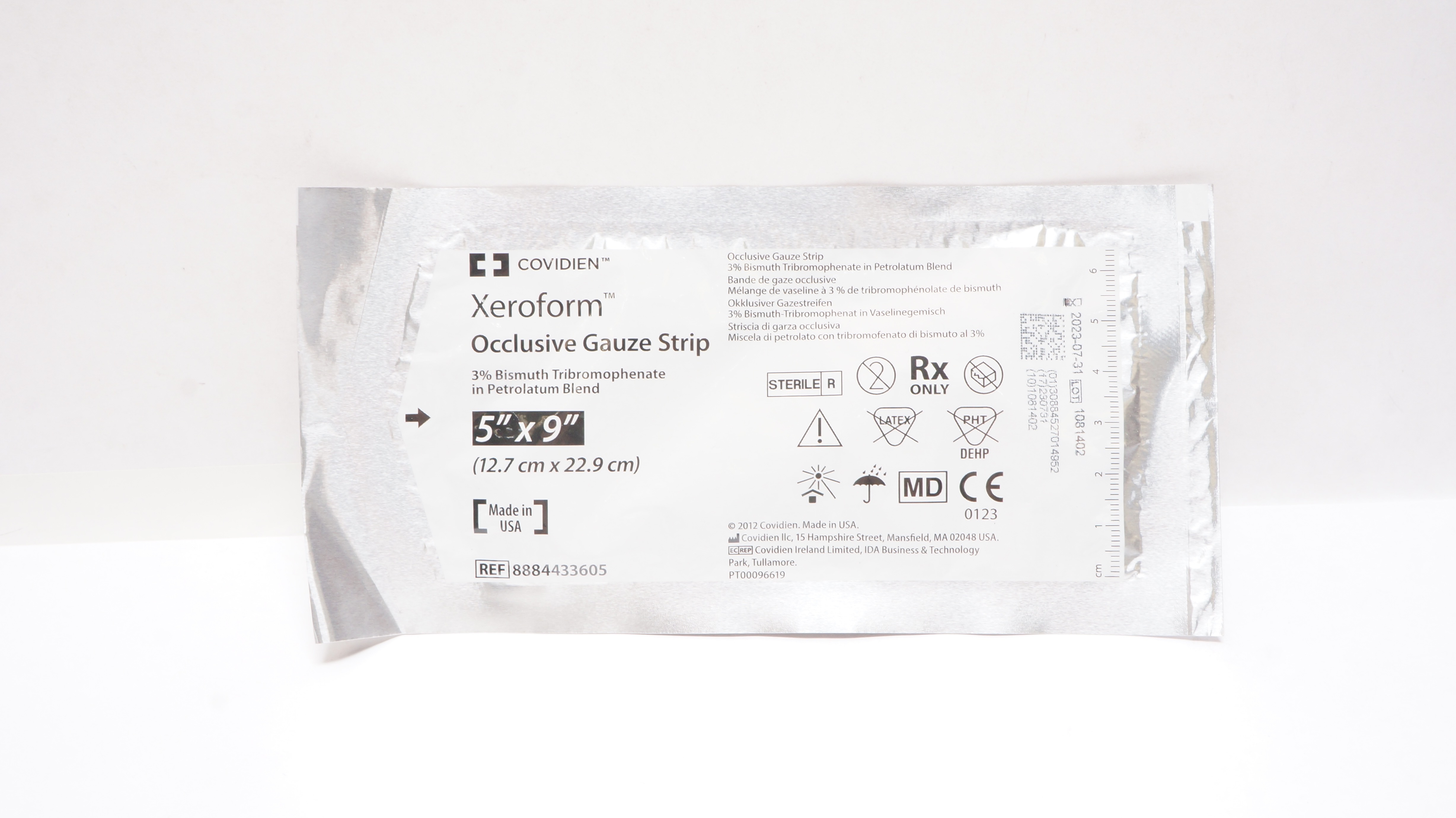 Covidien 8884433605 Xeroform Occlusive Gauze Strip 5inch x 9inch