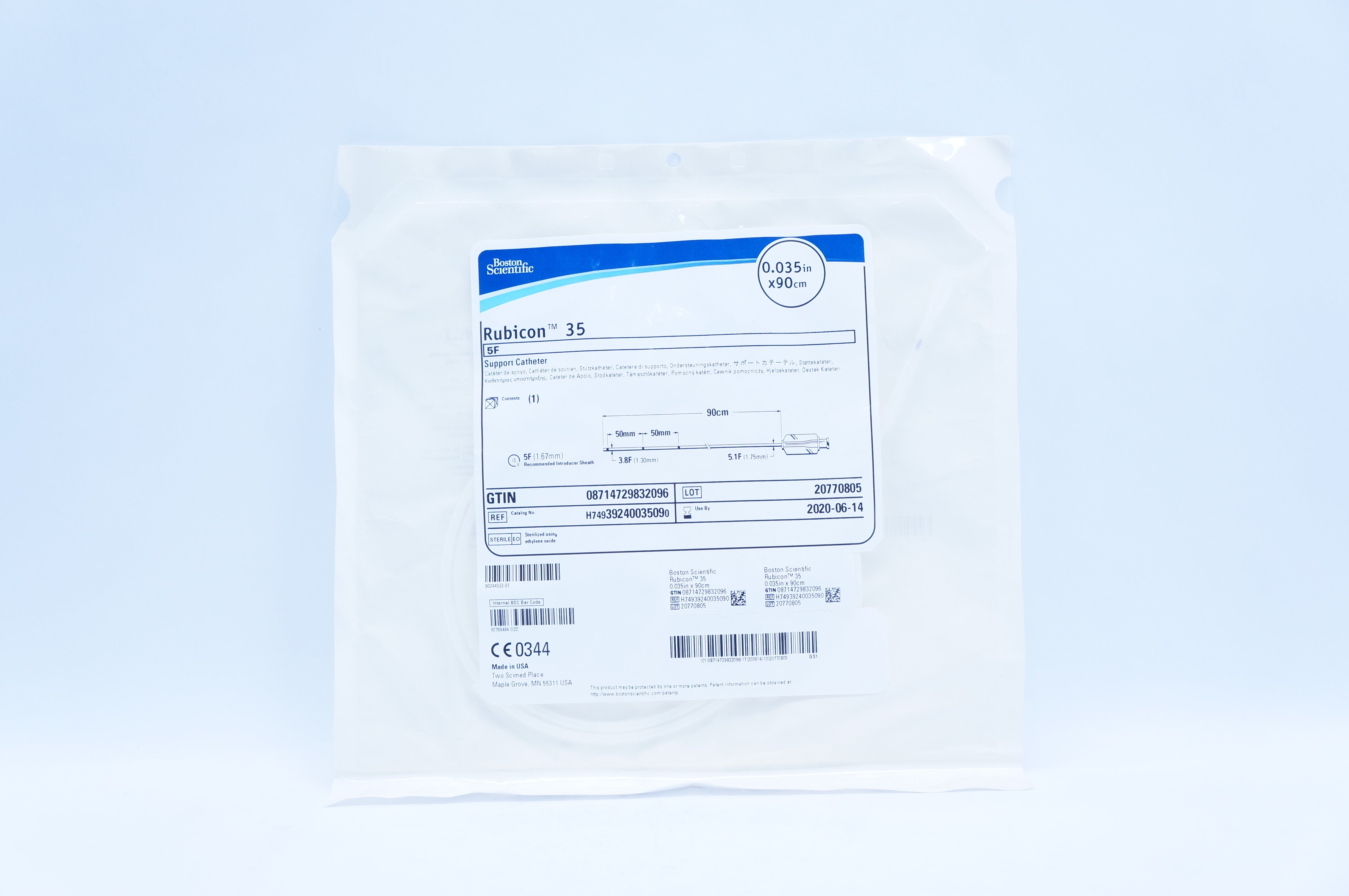 Boston Scientific H74939240035090 Rubicon 35 Support Cath. 5F, 0.035in x 90cm(x)