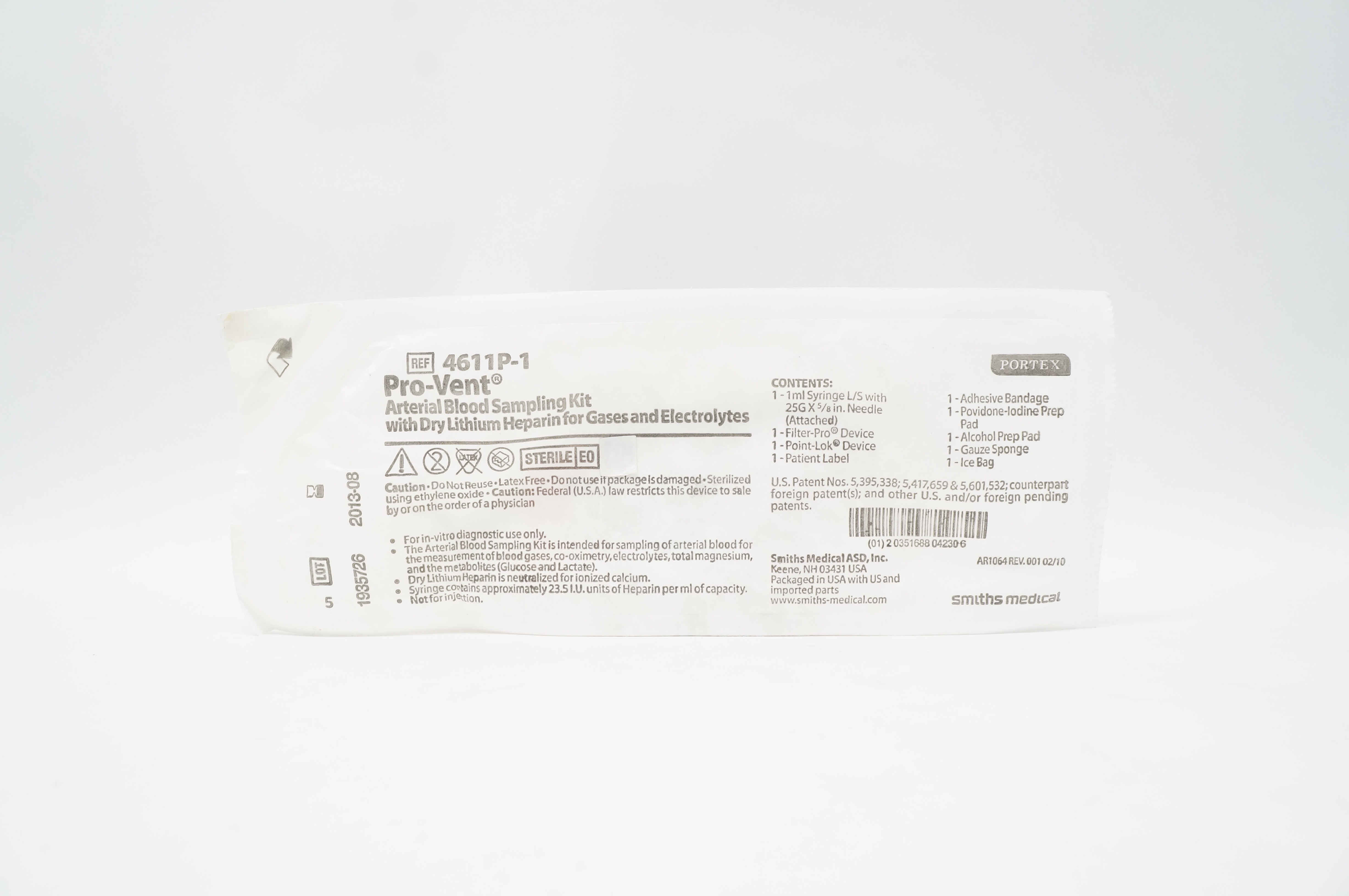 Smiths Medical 4611P-1 Portex Pro-Vent Arterial Blood Sampling Kit (x)
