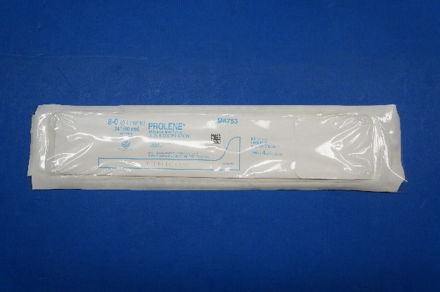 Ethicon M8753 8-0 PROLENE, BV175-8 9.3mm 3/8c Taper, Blue Monofilament, 24