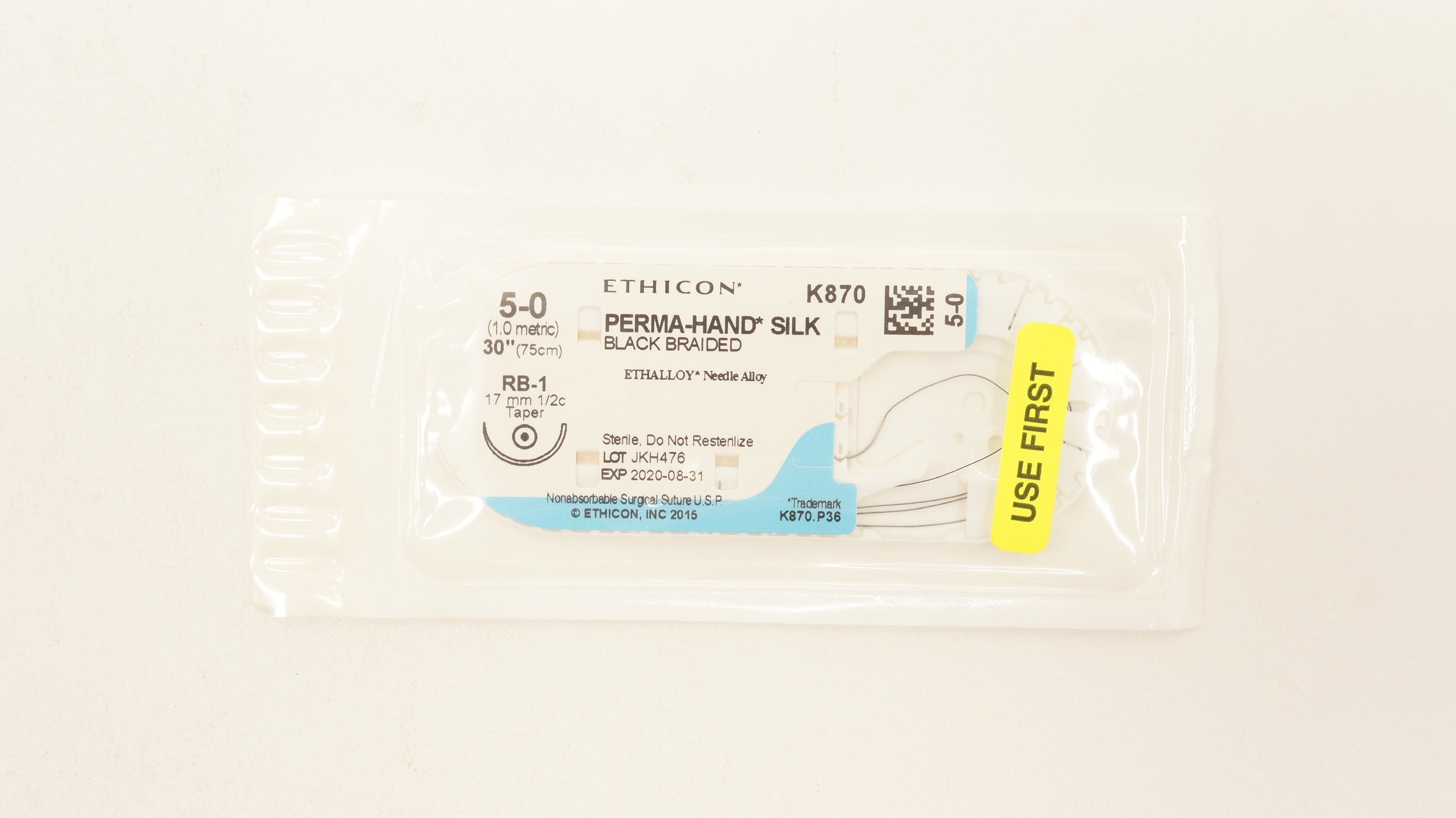 Ethicon K870 5-0 SILK RB-1 17mm 1/2c Taper 30inch (x)