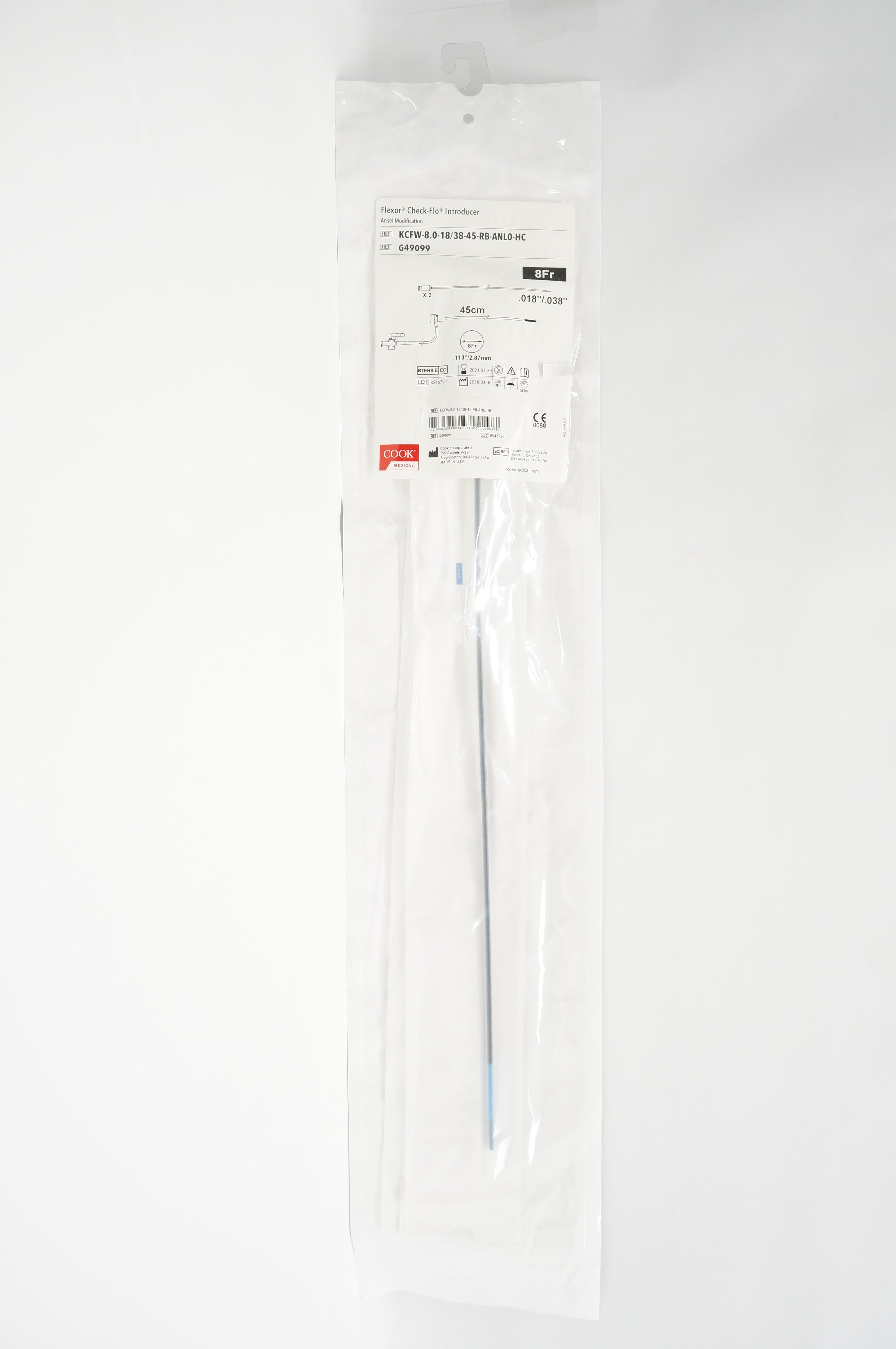 Cook Medical G49099 Flexor Check-Flo Introducer 8Fr. x 45cm (x)