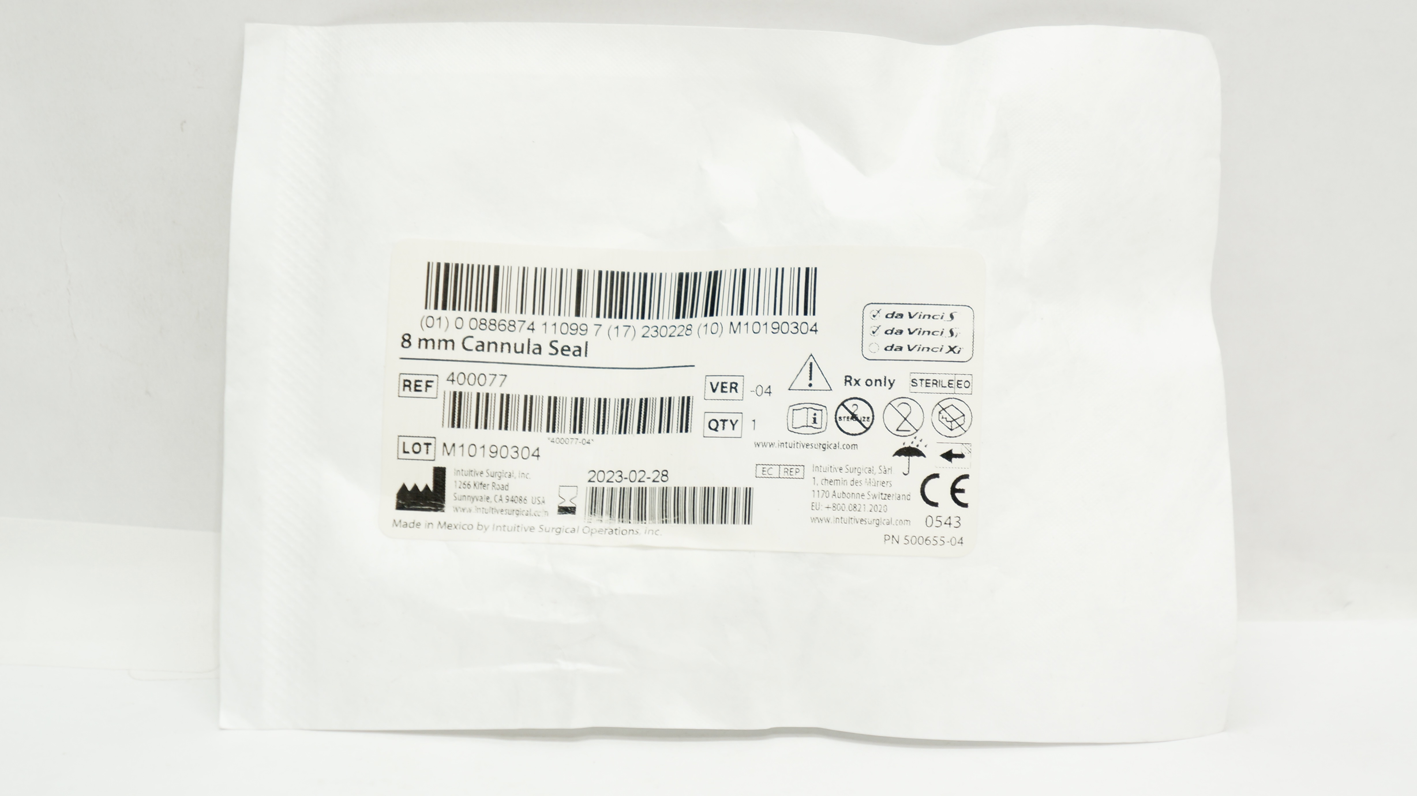 Intuitive Surgical 400077 da Vinci S da Vinci Si Cannula Seal 8mm (x)