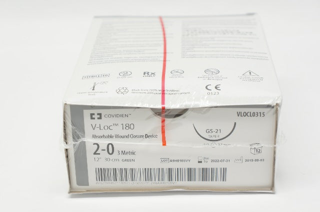 Covidien VLOCL0315 2-0 Wound Closure GS-21 1/2c 37mm Taper 12inch(x) - Box of 12