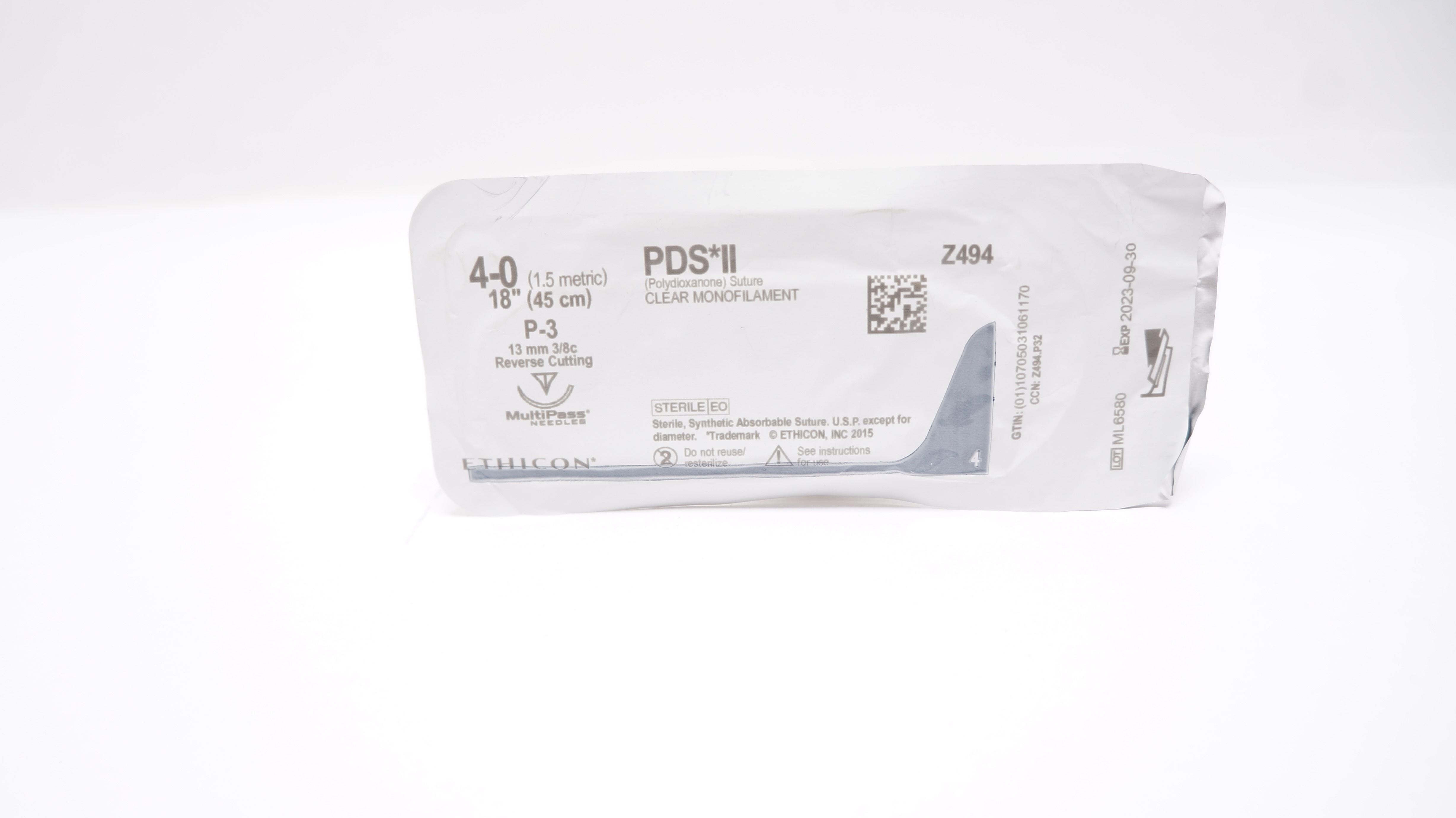 Ethicon Z494 4-0 PDS II Stre P-3 13mm 3/8c Reverse Cutting, 18inch(x)