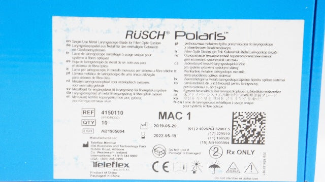 Teleflex 4150110 Rusch Polaris Laryngoscope Blade MAC 1- Box of 10 (x)