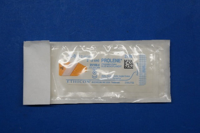 Ethicon 2795 10-0 PROLENE, BV100-4 5.0mm 3/8c Taper, Blue Monofilament, 2inch