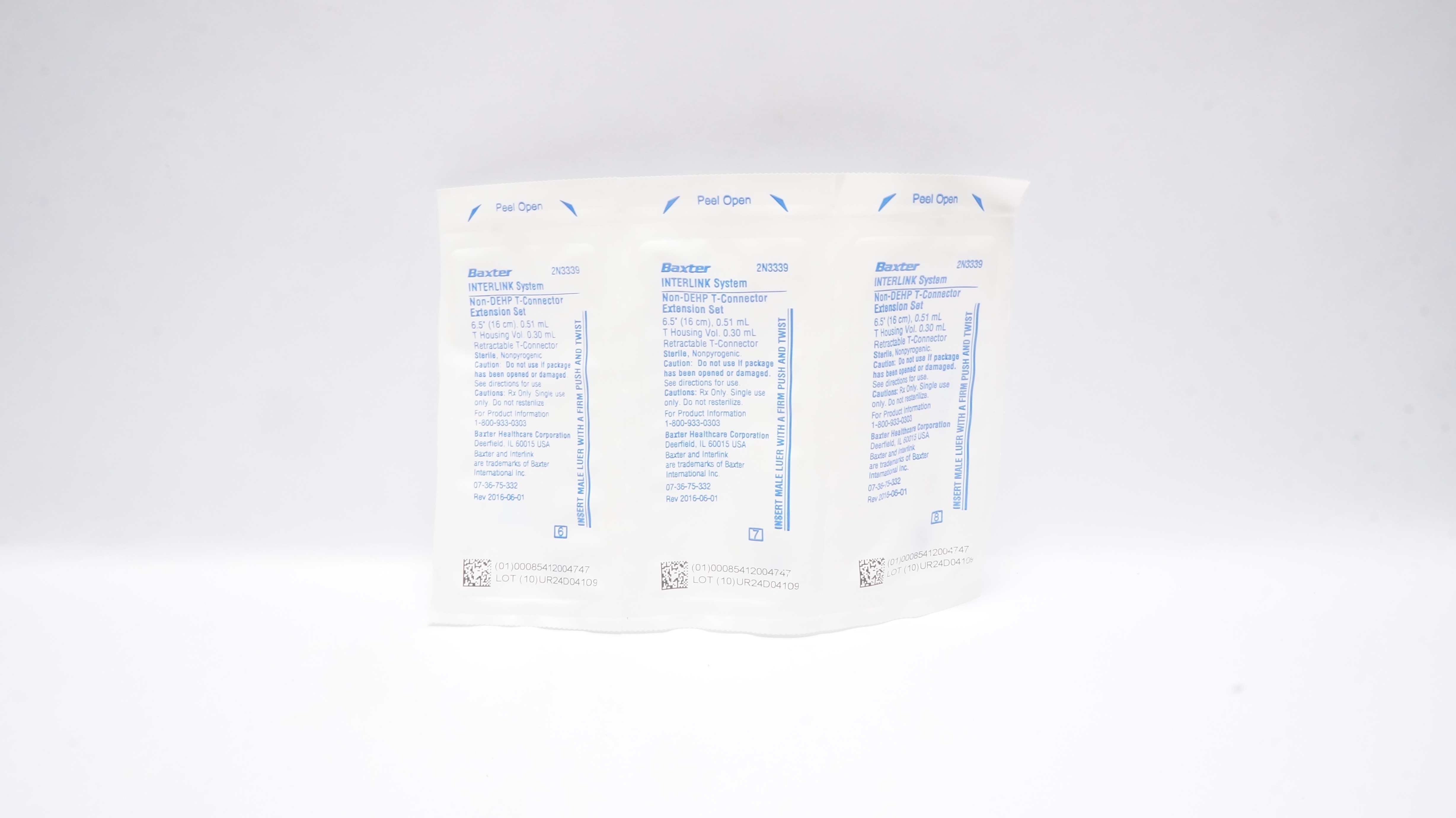 Baxter 2N3339 INTERLINK System Extension Set 6.5inch x 0.51mL 0.30mL - Lot of 3