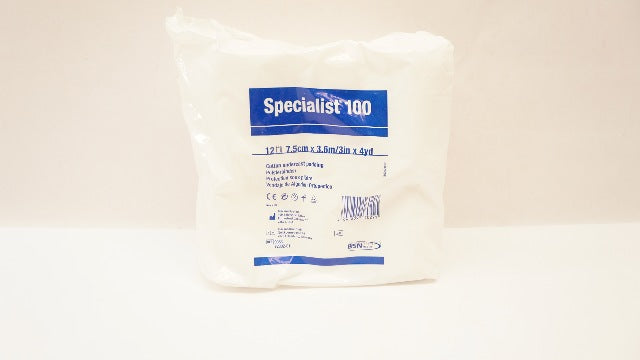 BSN 9083S Specialist 100 Cotton Undercast Padding, 3inch x 4yds - Pack of 12