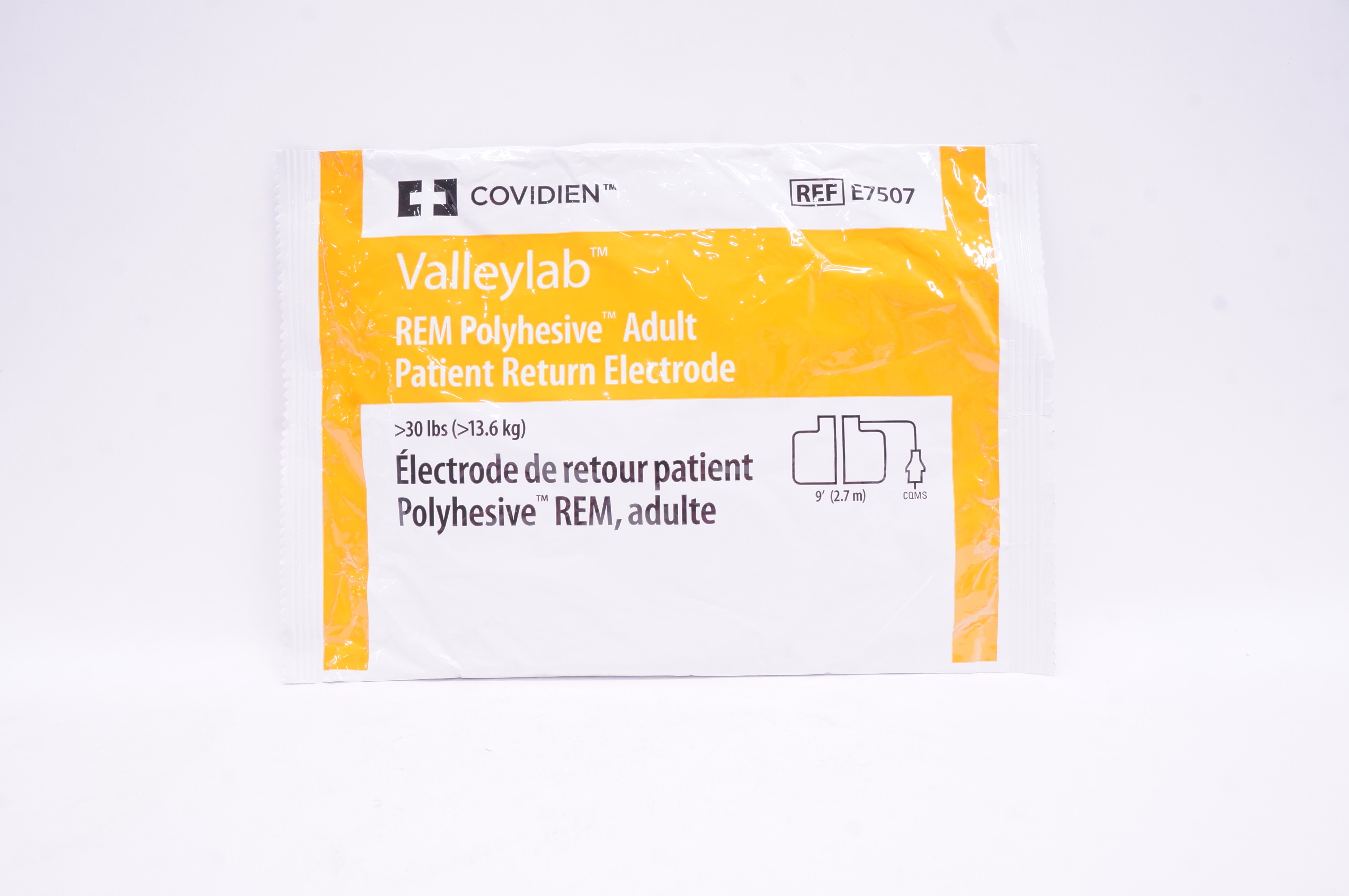 Covidien E7507 Valleylab REM Polyhesive Adult Patient Return Electrode,>30lbs(x)