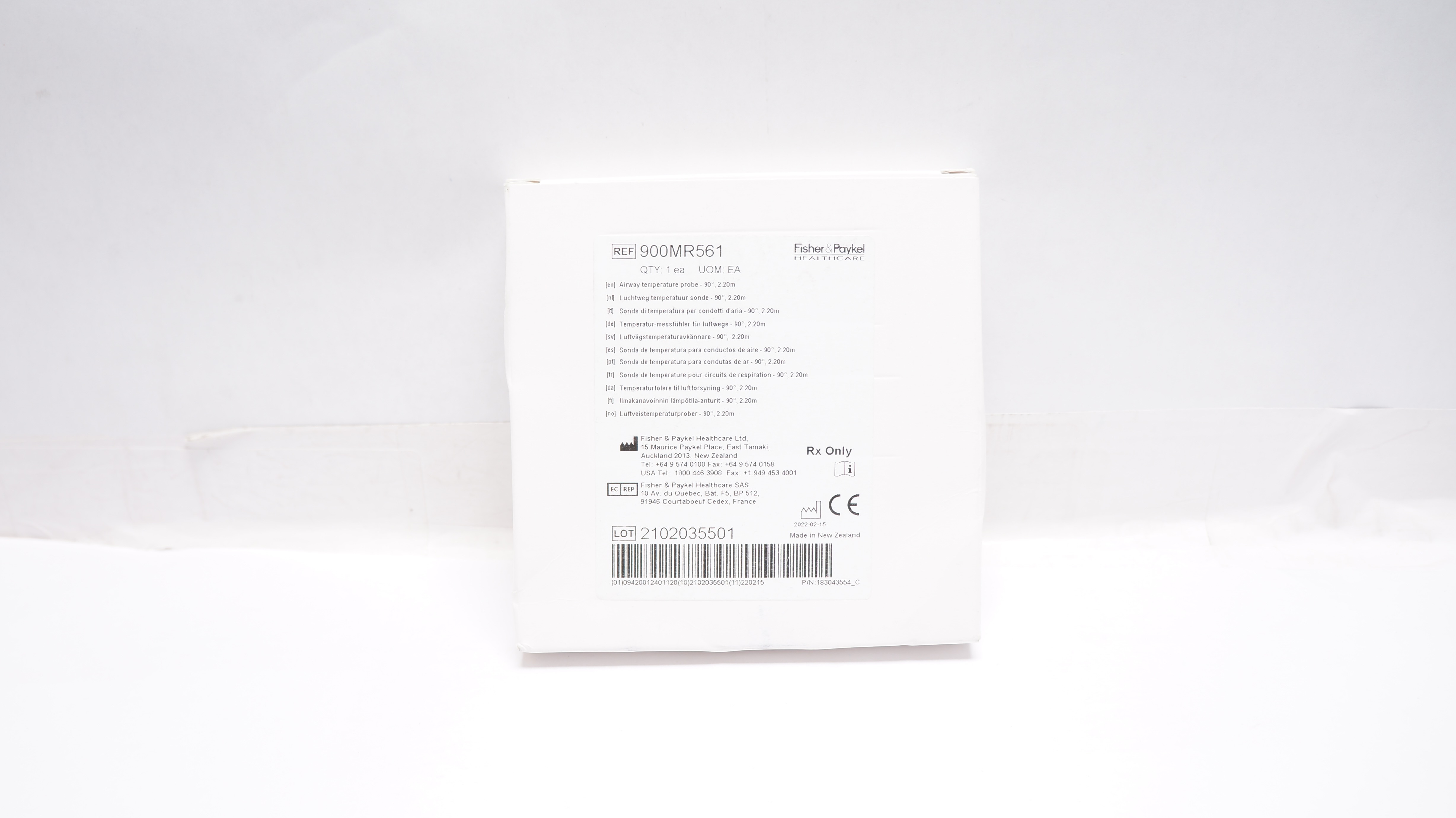 Fisher&Paykel Healthcare 900MR561 Airway Temperature Probe 90°,2.20m