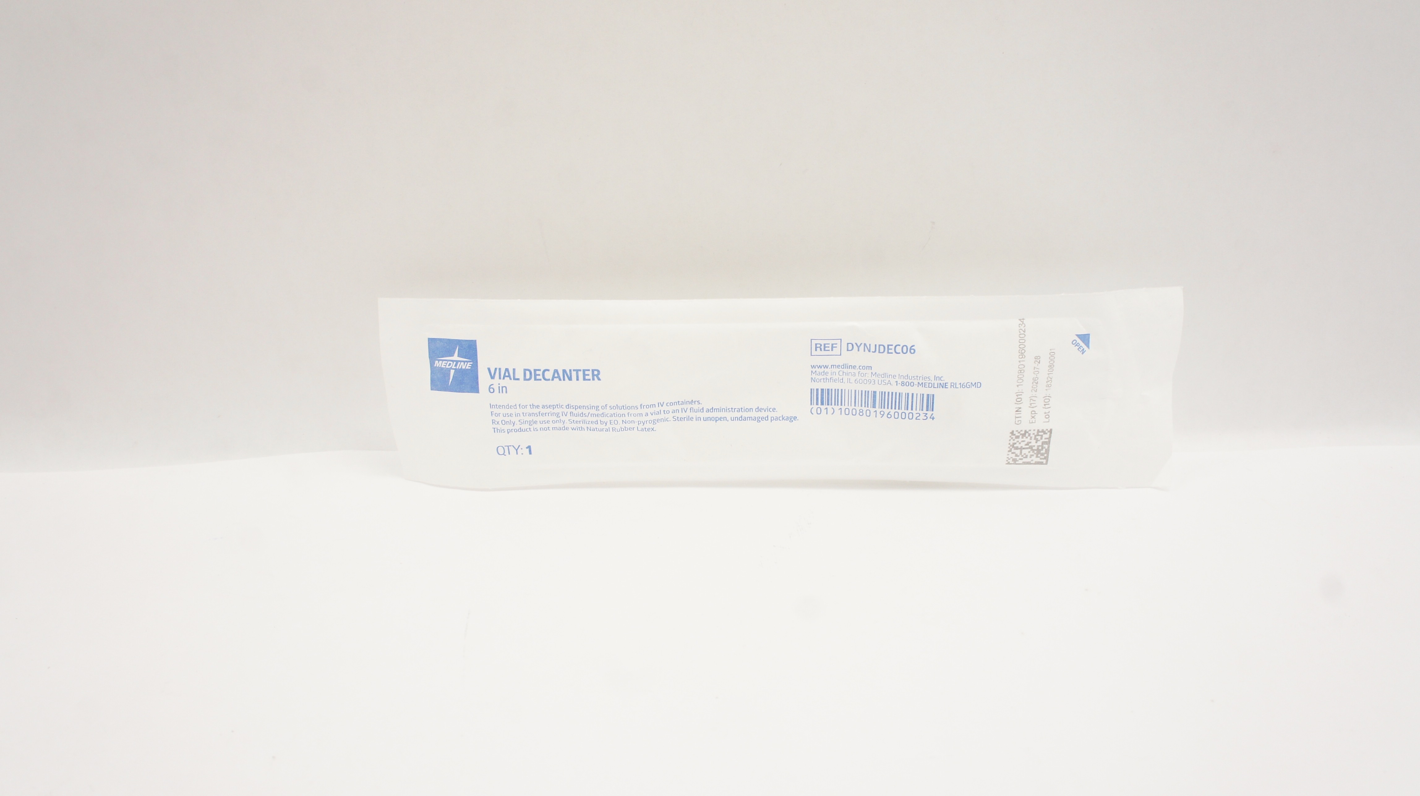 Medline DYNJDEC06 Vial Decanter 6inch