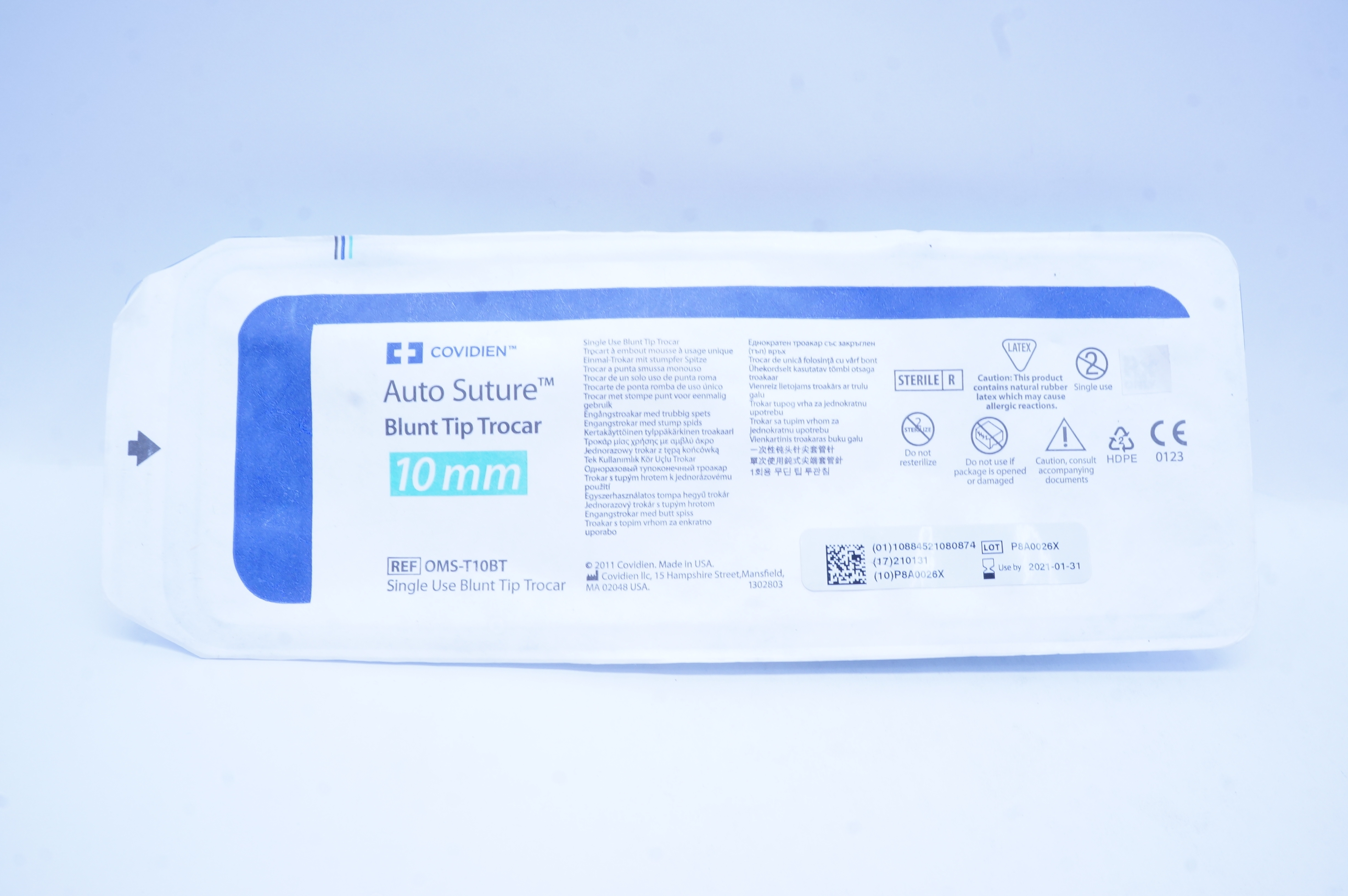 Covidien OMS-T10BT Auto Suture Blunt Tip Trocar 10mm (x)