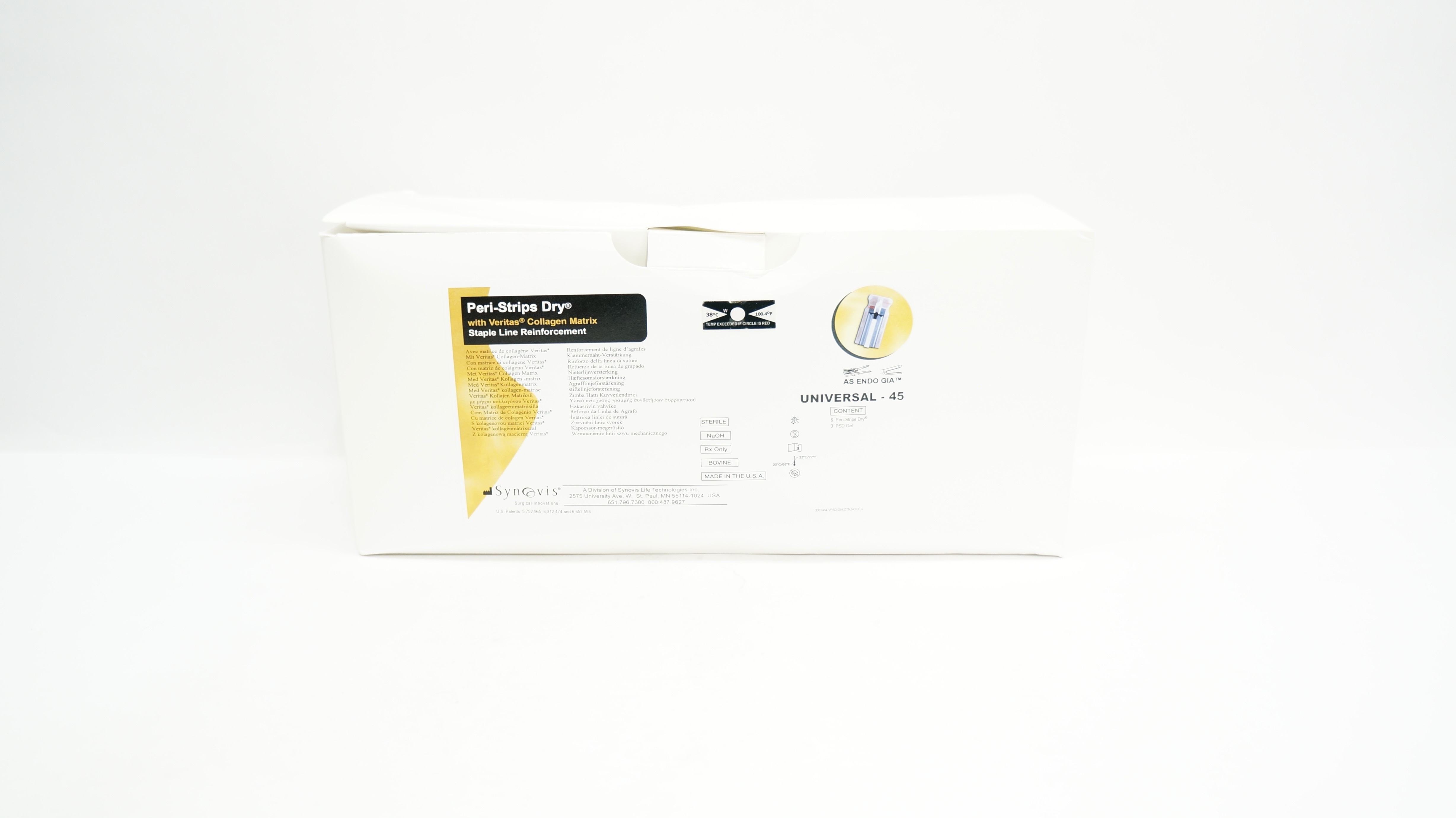 Synovis PSD 4506-U-V Peri-Strips Dry W/Veritas Collagen Matrix  (x) - Box