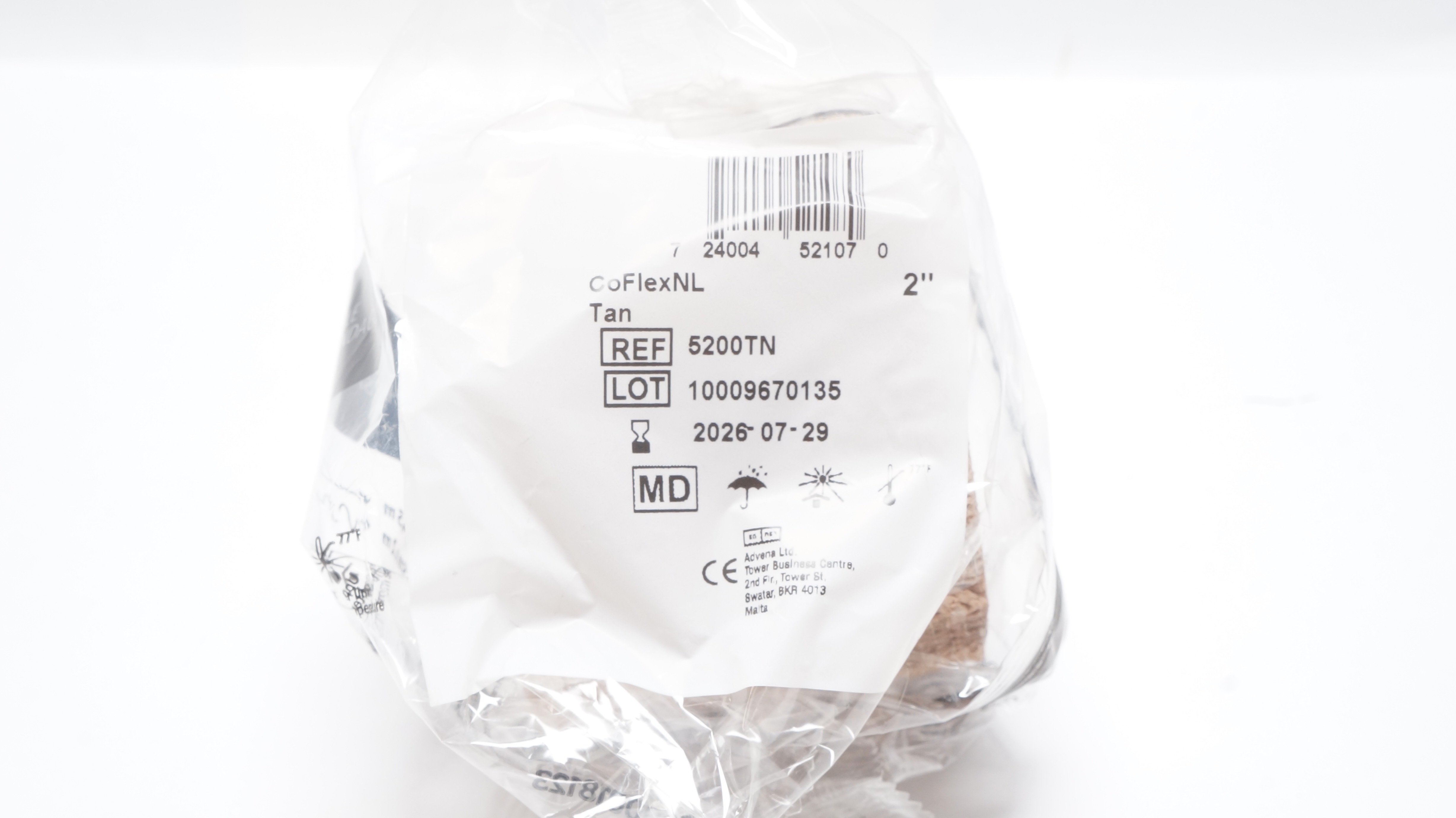 Andover Healthcare 5200TN Coflex Cohesive Bandage 2inch x 5yds, 2inch x 2.4yds.