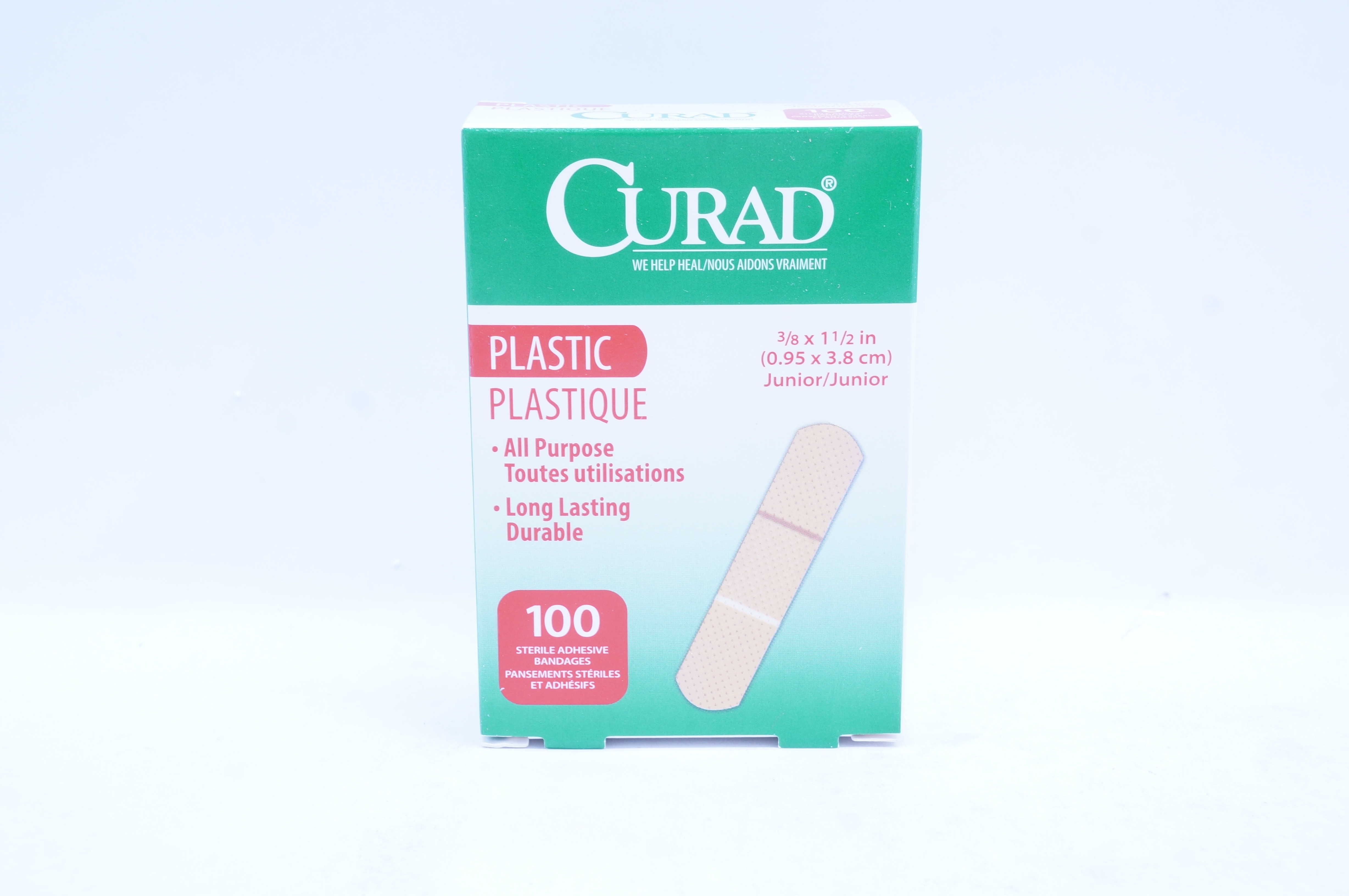Medline NON25509 Curad Plastic Adhesive Bandages 3/8in. x 1-1/2in. - Box of 100