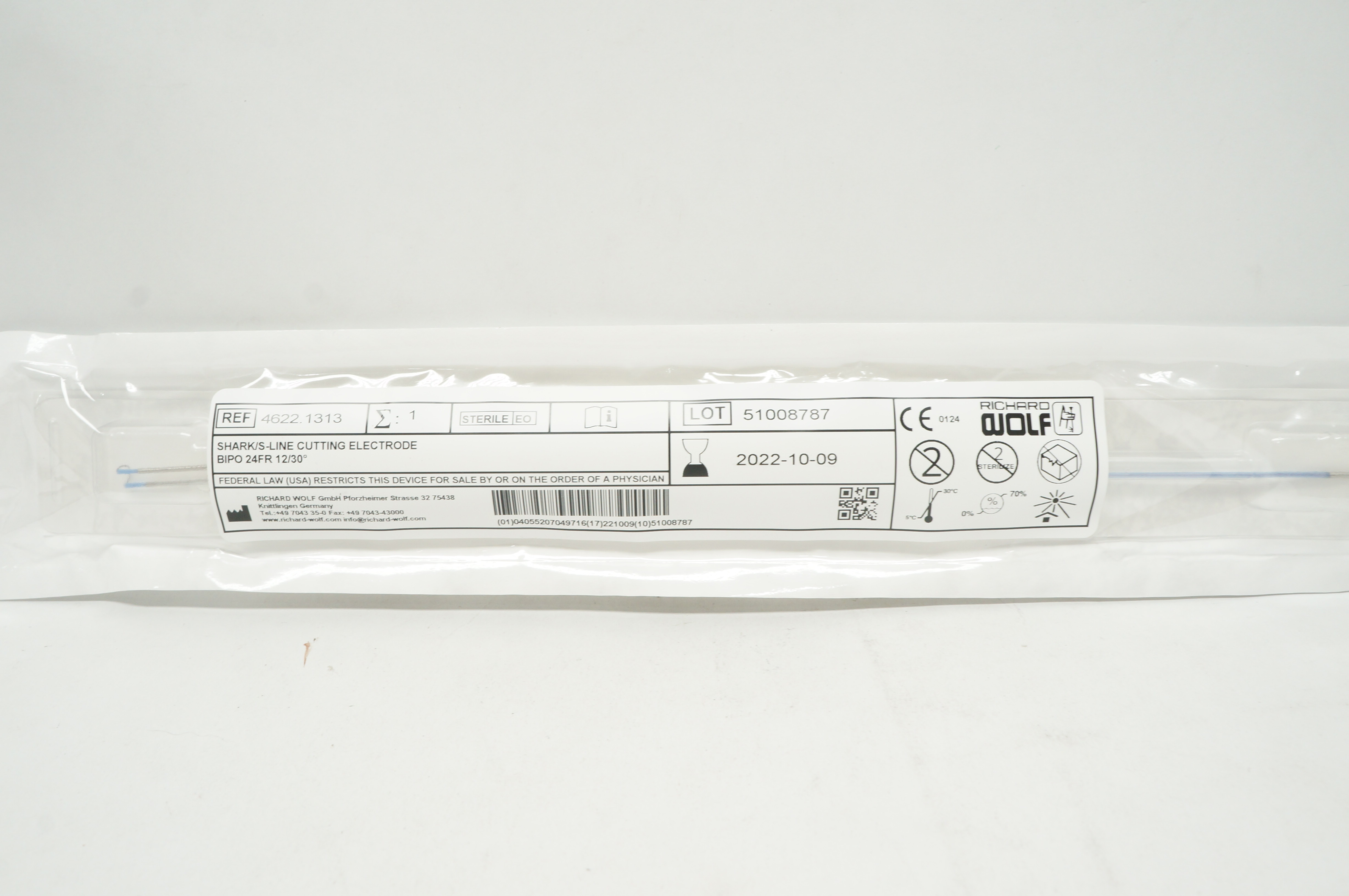R.Wolf 4622.1313 Shark/S-Line Cutting Electrode Bipo 24Fr 12/30 Degree