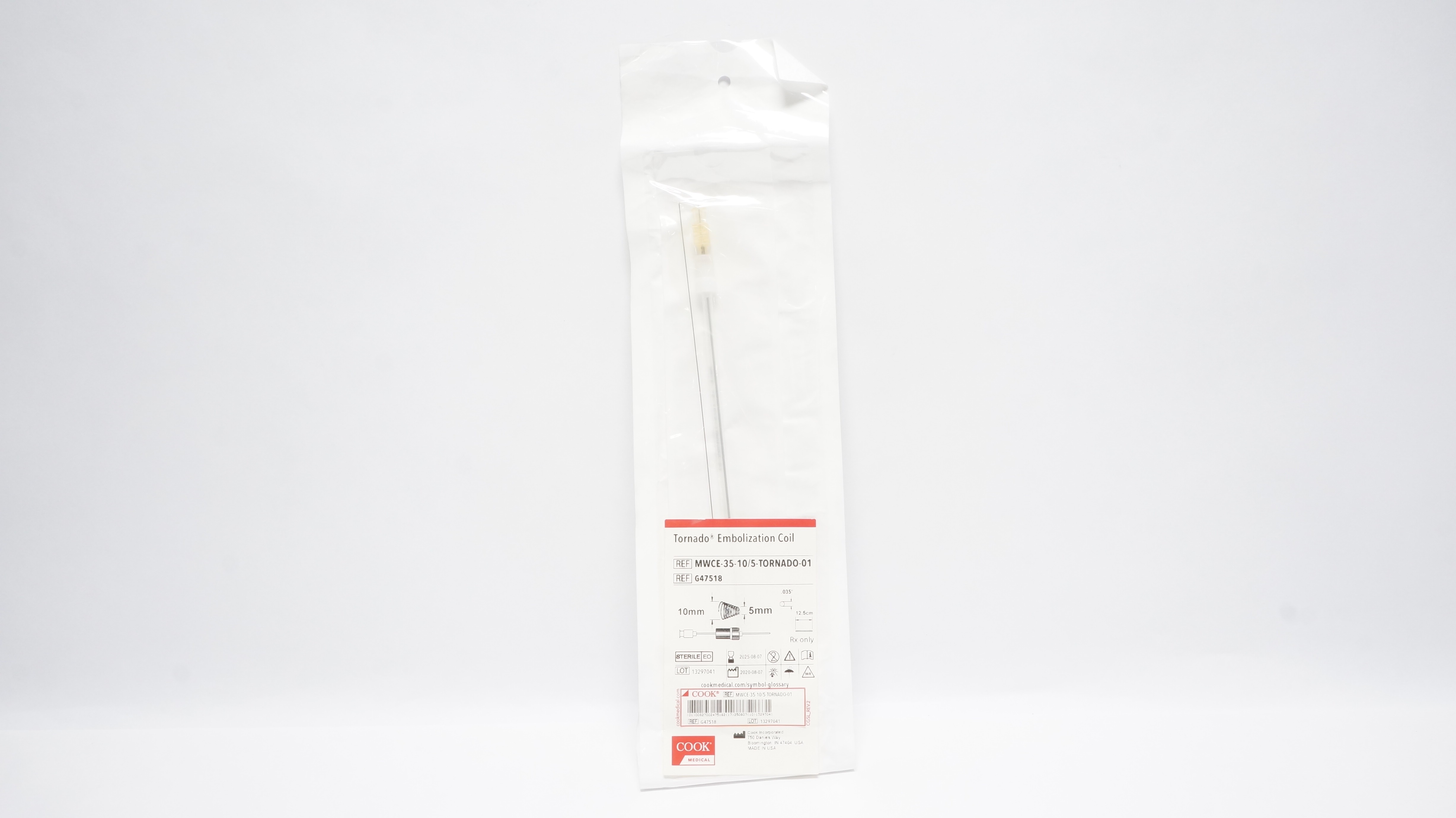 Cook Medical G47518 Tornado Embolization Coil 10m x 5mm, .035In x 12.5cm (x)