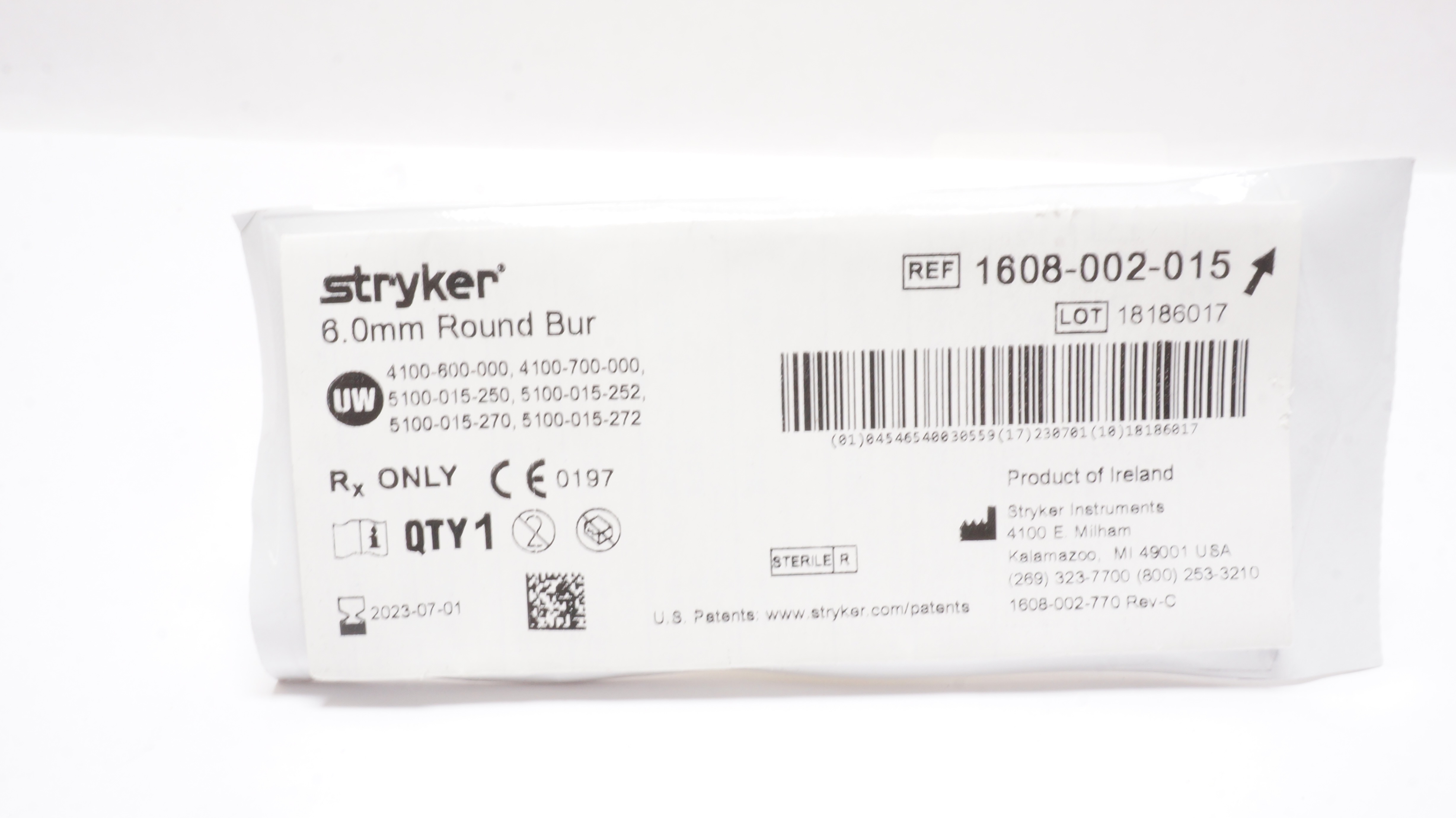 Stryker 1608-002-015 Round Bur 6.0mm (x)