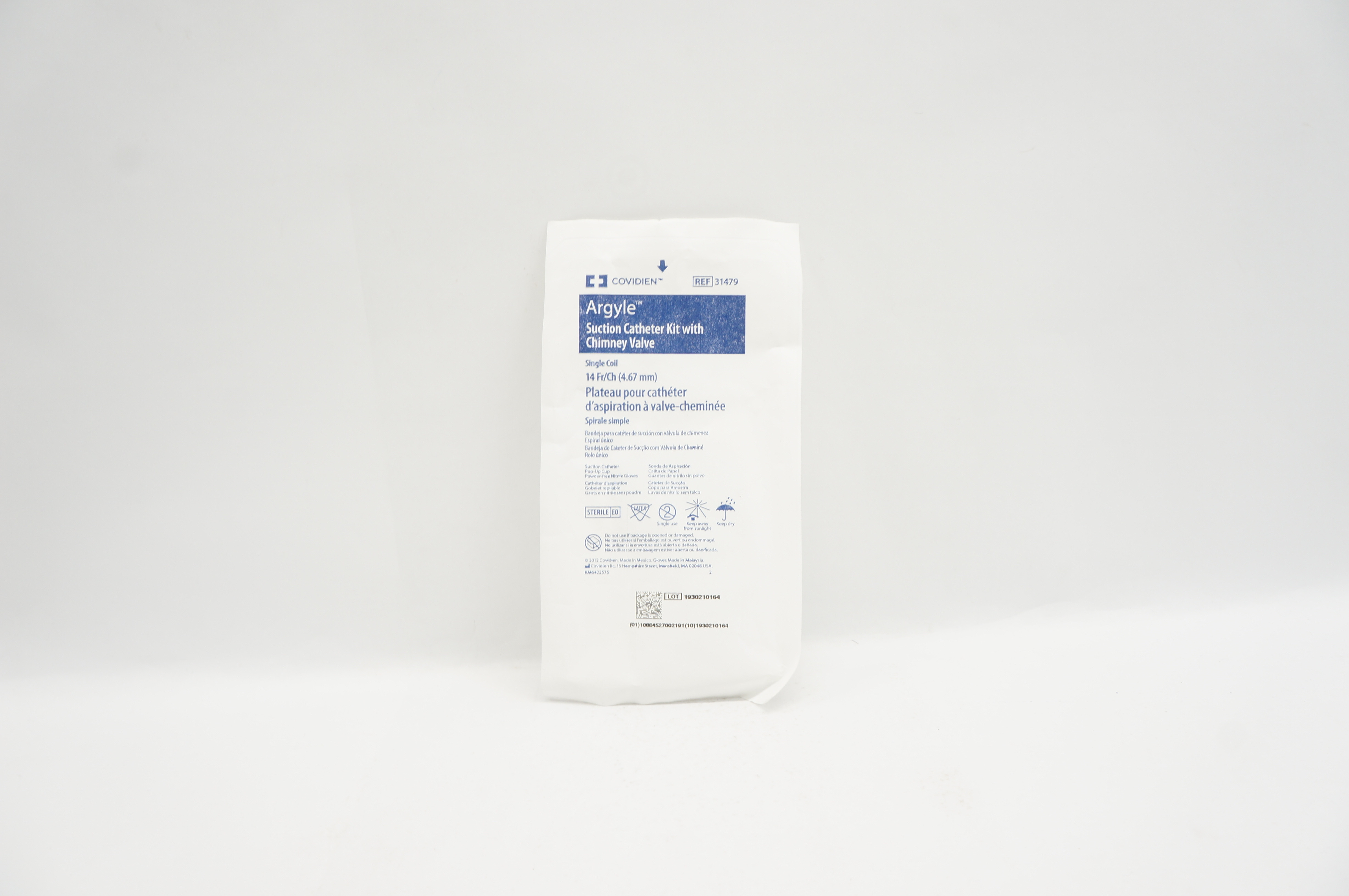 Covidien 31479 Argyle Suction Cath. Kit with Chimney Valve, Single Coil 14Fr/Ch