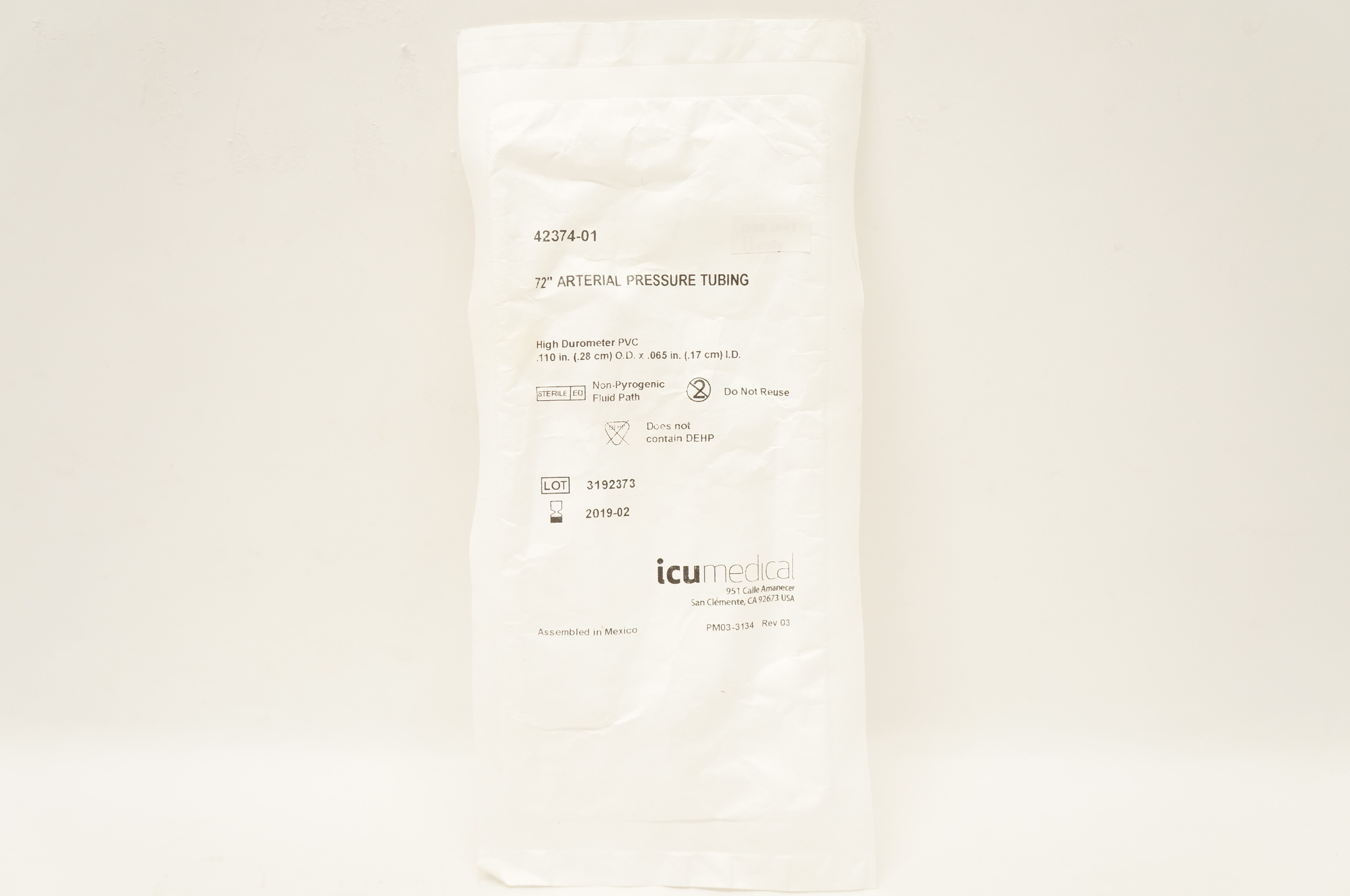 ICU Medical 42374-01 Arterial Pressure Tubing 72 inch (x)
