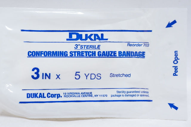 DUKAL 703 Conforming Stretch Gauze Bandage 3inch x 5yds.