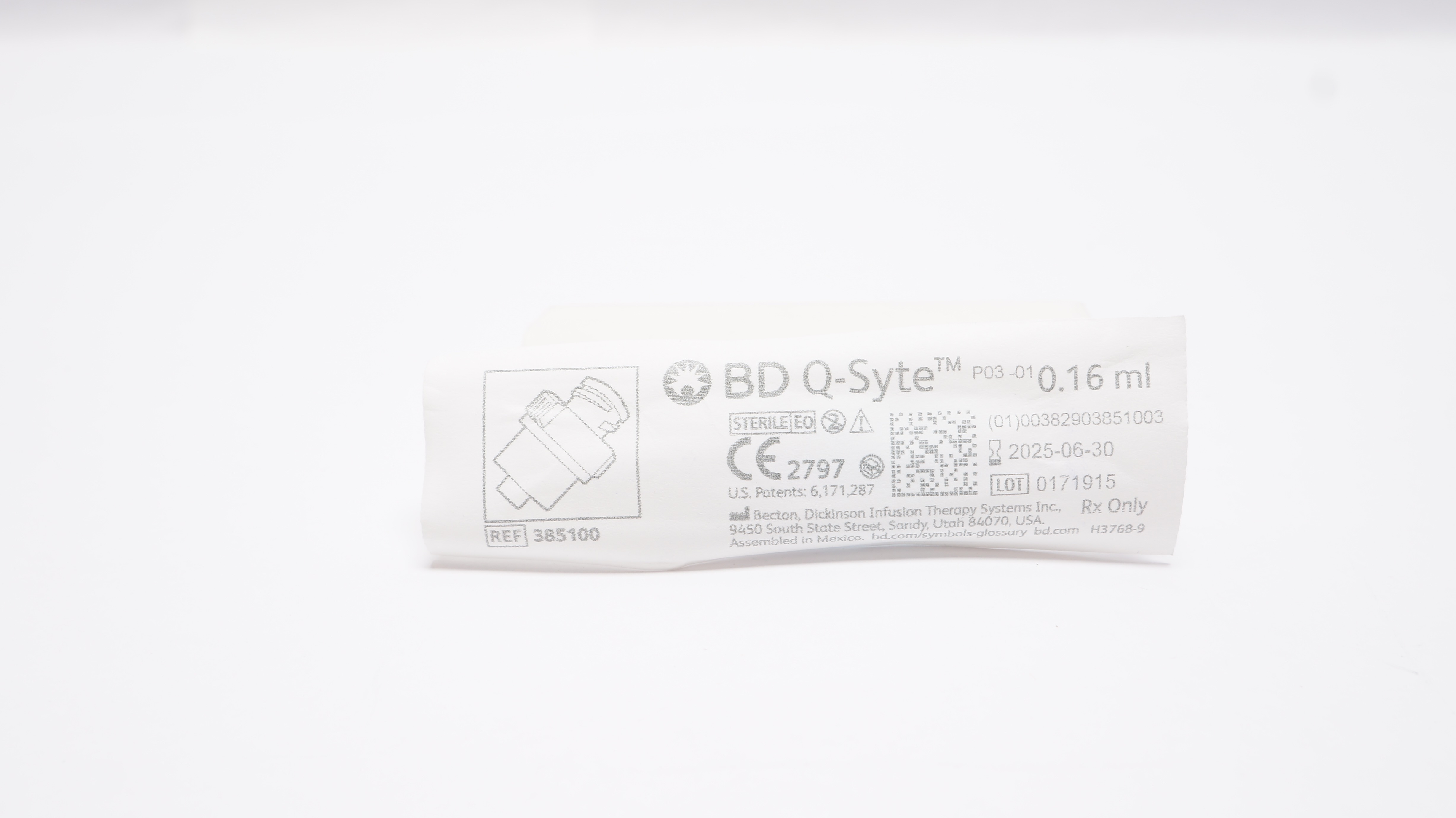 BD 385100 Q-Syte Ndle-Free Connector 0.16ml