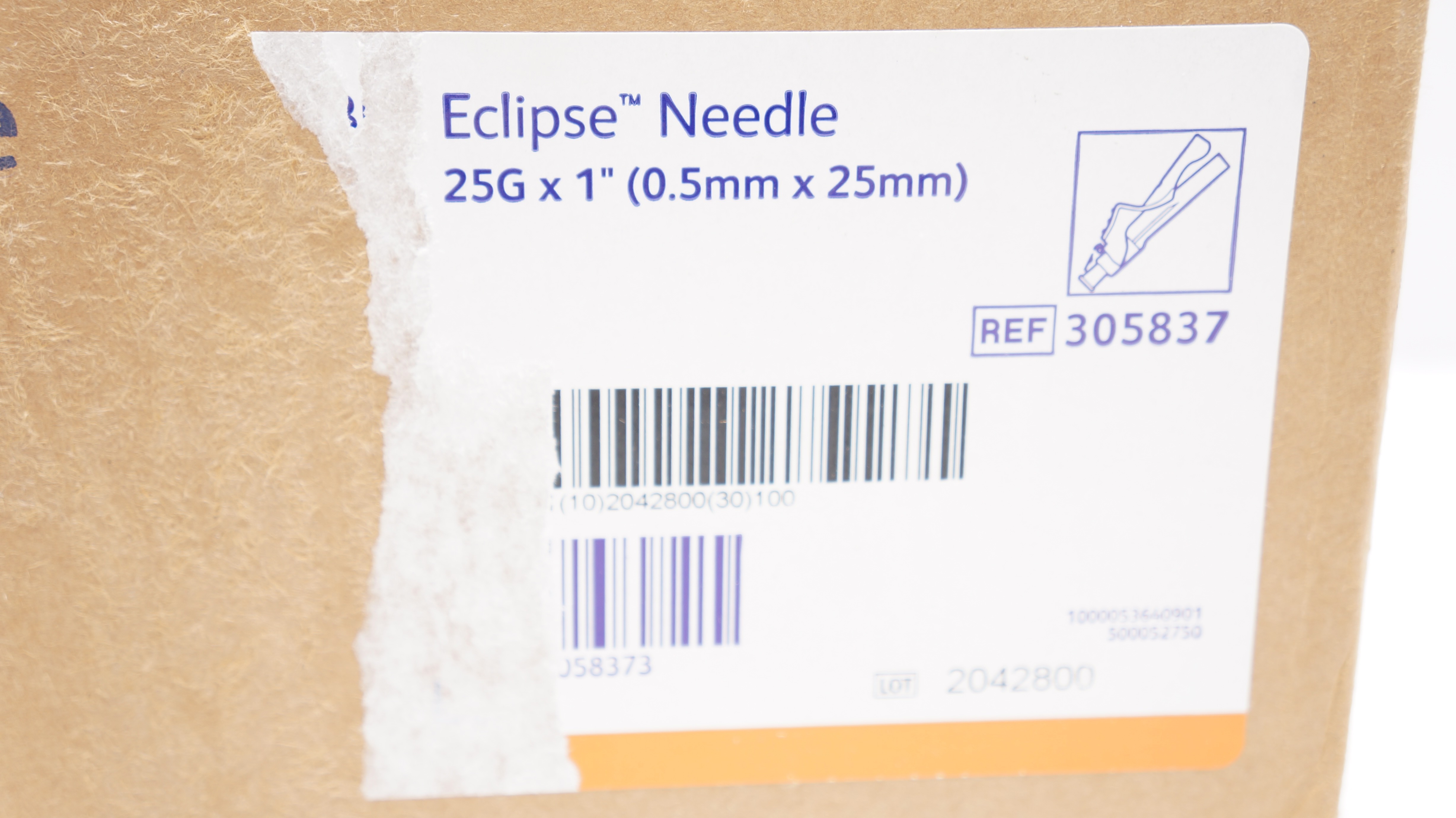 BD 305837 Eclipse Ndle 25G x 1inch - Case of 100