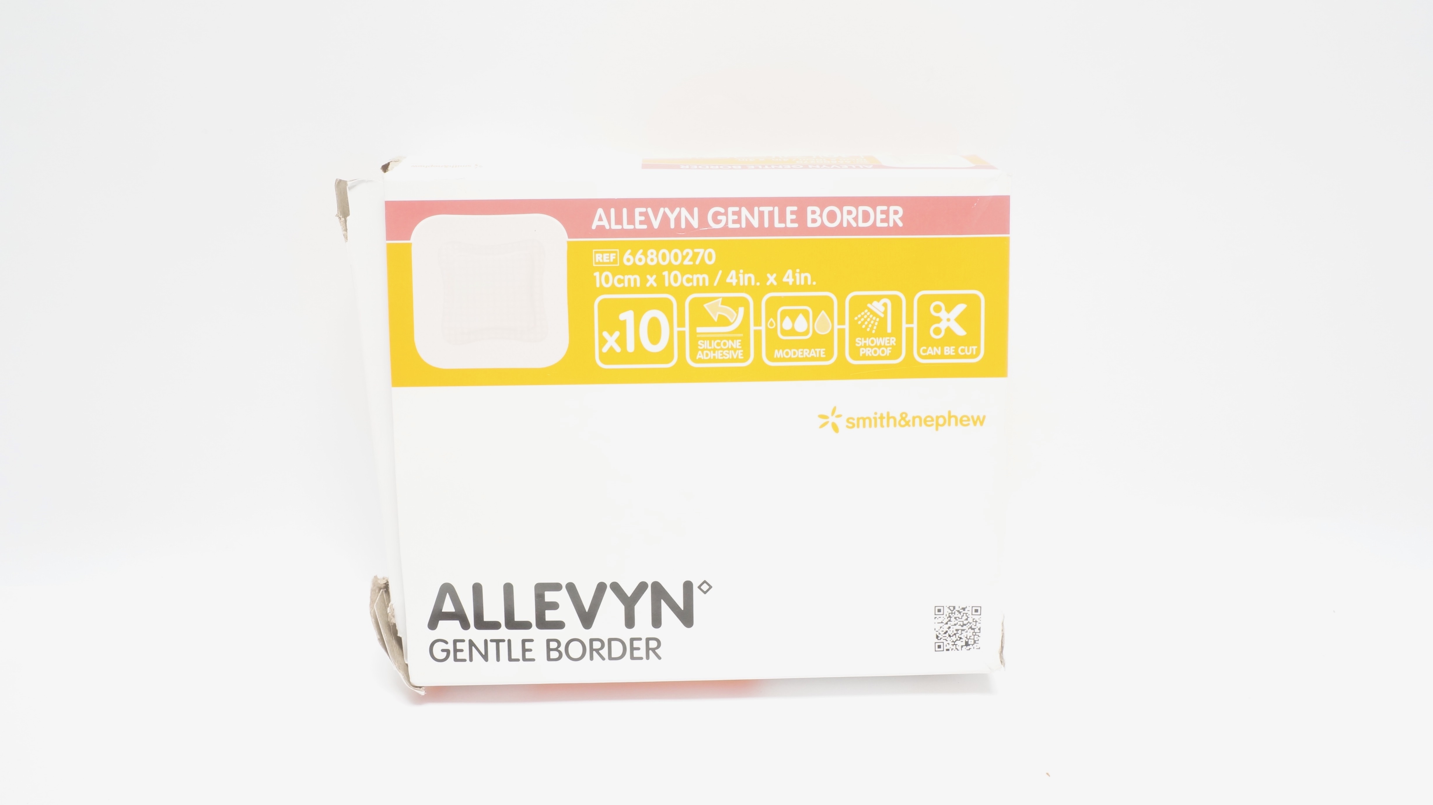Smith&Nephew 66800270 Allevyn Gentle Border 4inch x 4inch - Box of 10 (x)