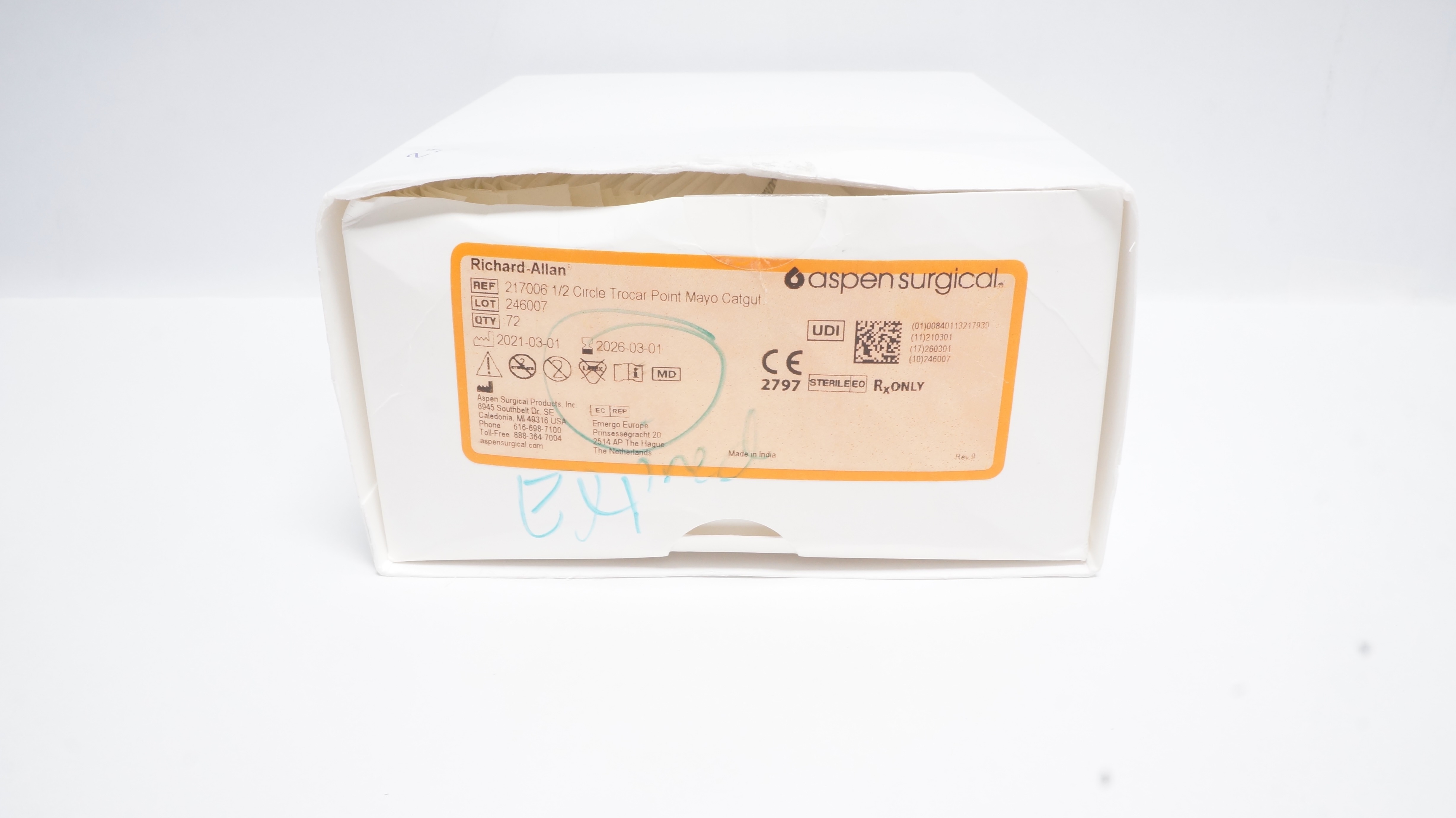 Aspen Surgical 217006 Richard Allan Mayo 1/2 Trocar - Box of 29