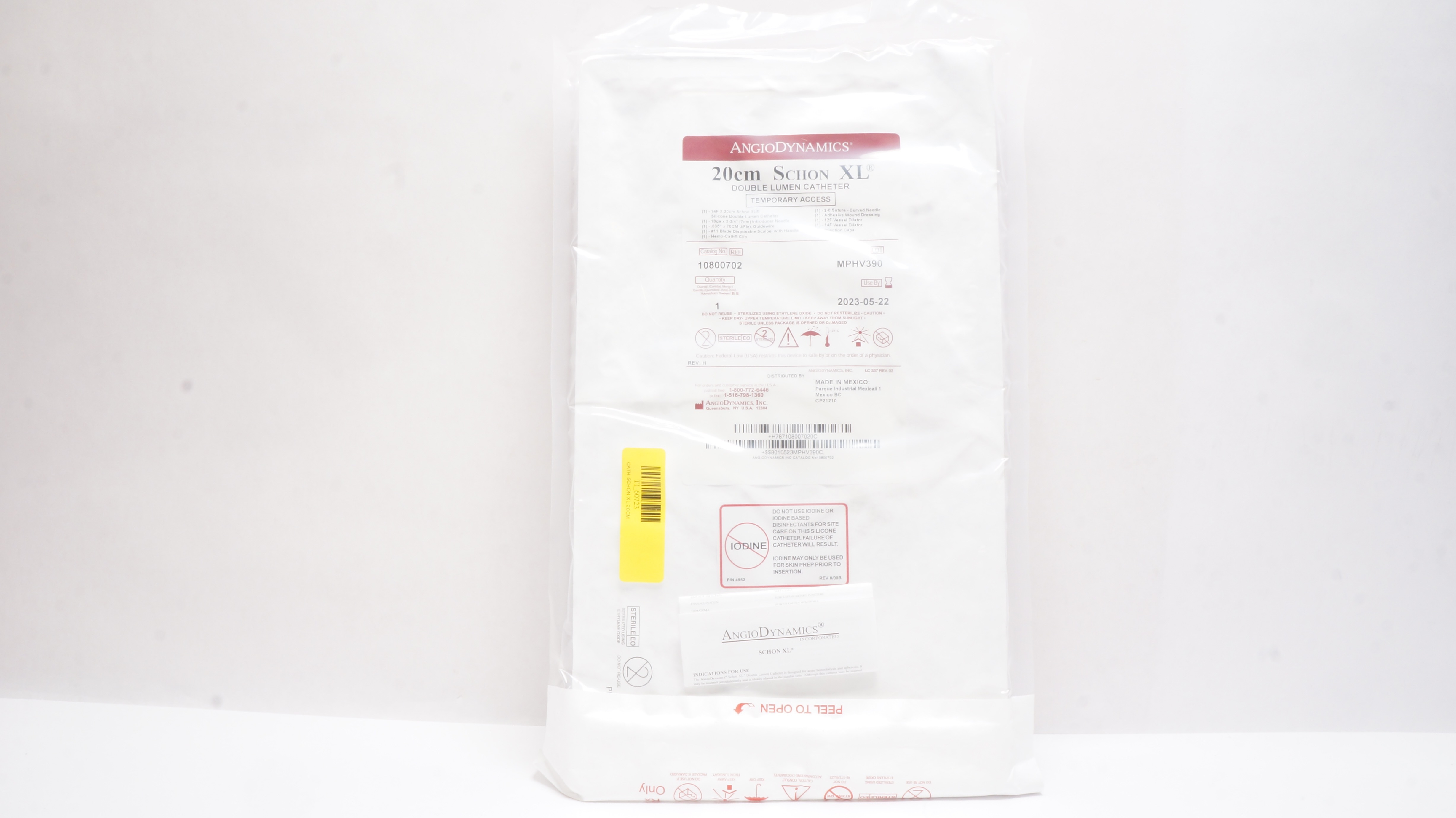 AngioDynamics 10800702 Double Lumen Cath. 20cm Schon XL (x)
