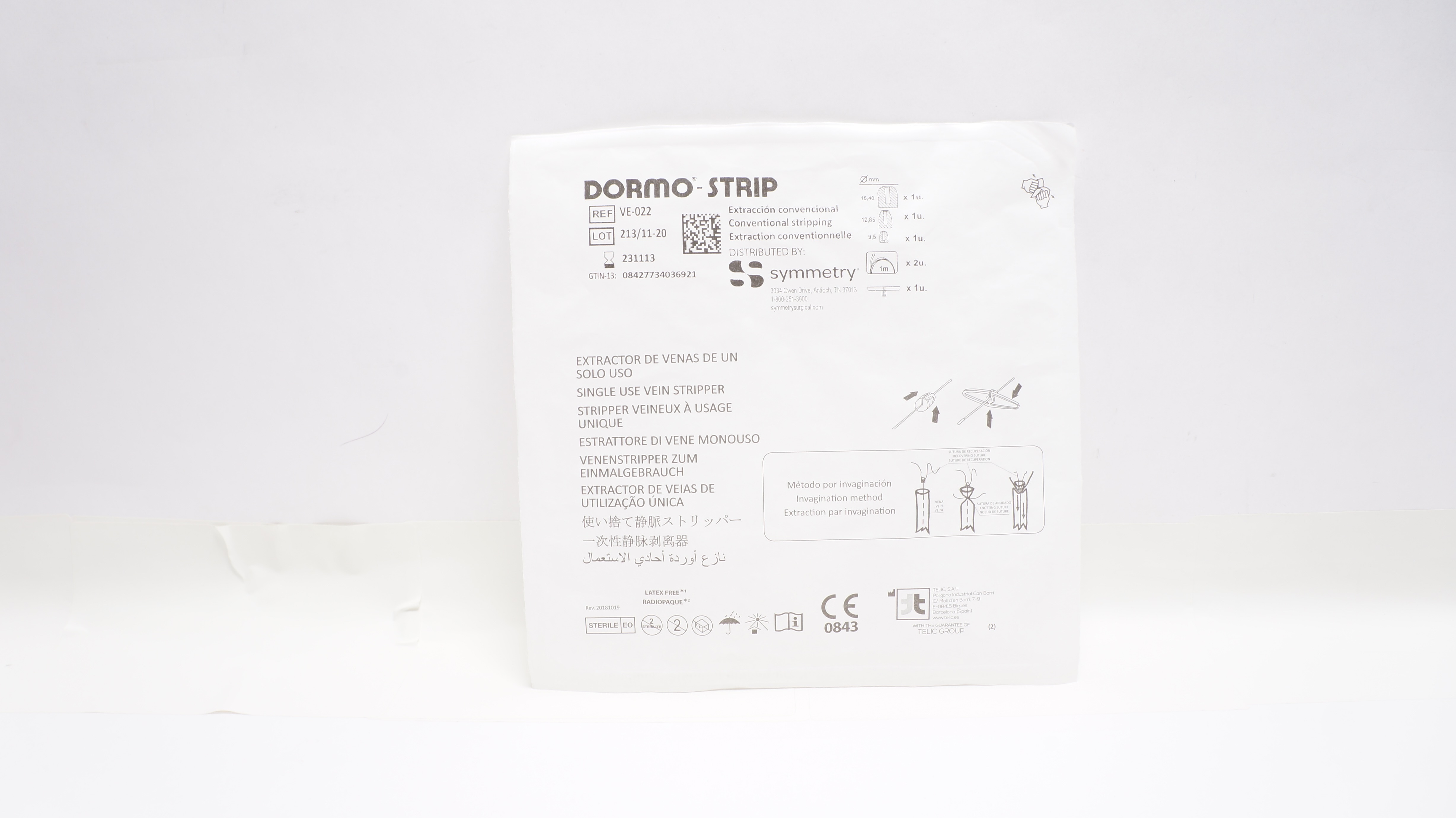 Telic VE-022 Symmetry Dormo-Strip Single Use Vein Stripper (x)