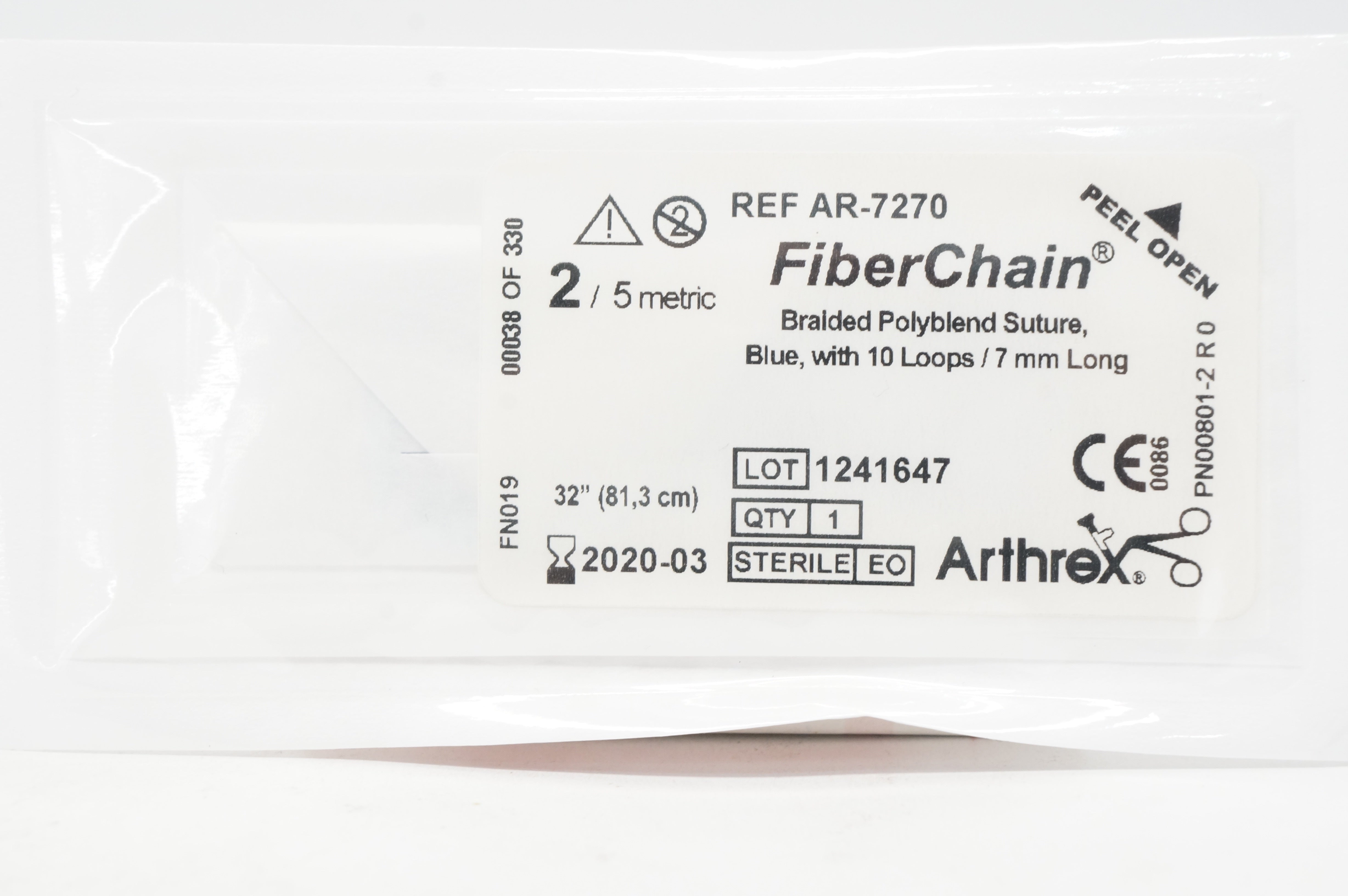 Arthrex AR-7270 2 FiberChain Braided Polyblend Stre Blue 32inch (x)