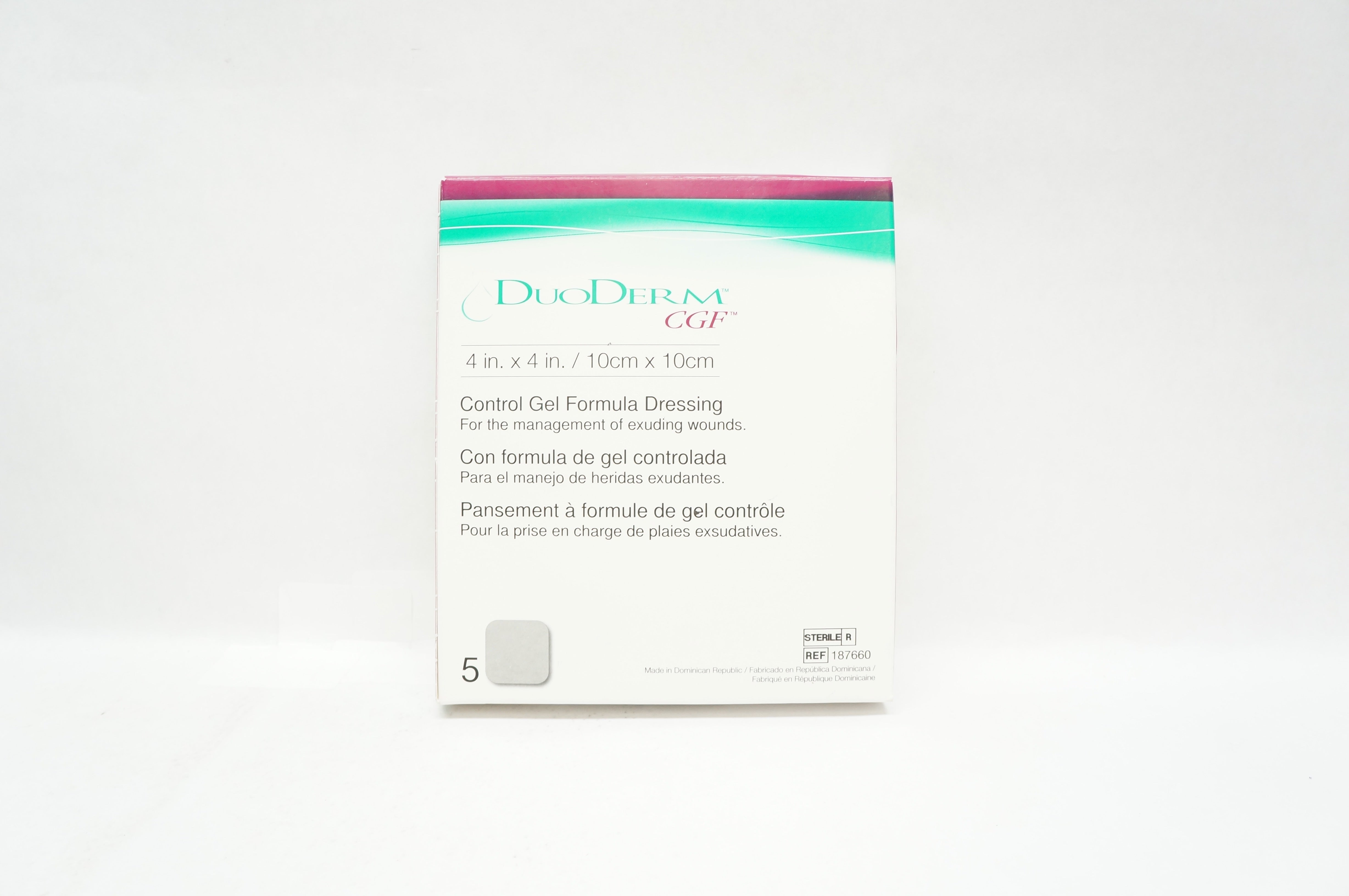 ConvaTec 187660 DuoDerm CGF Control Gel Formula Dressing 4 x 4inch - Box of 5