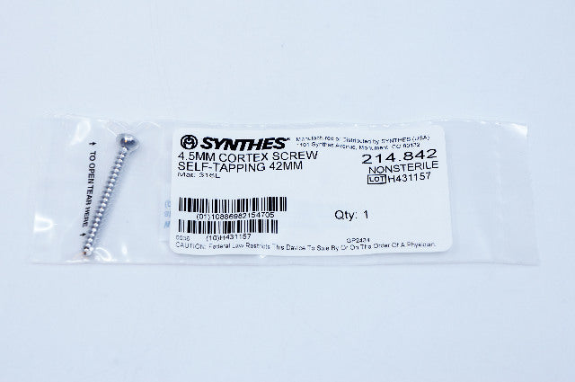 Synthes 214.842 4.5mm Cortex Screw Self-Tapping 42mm