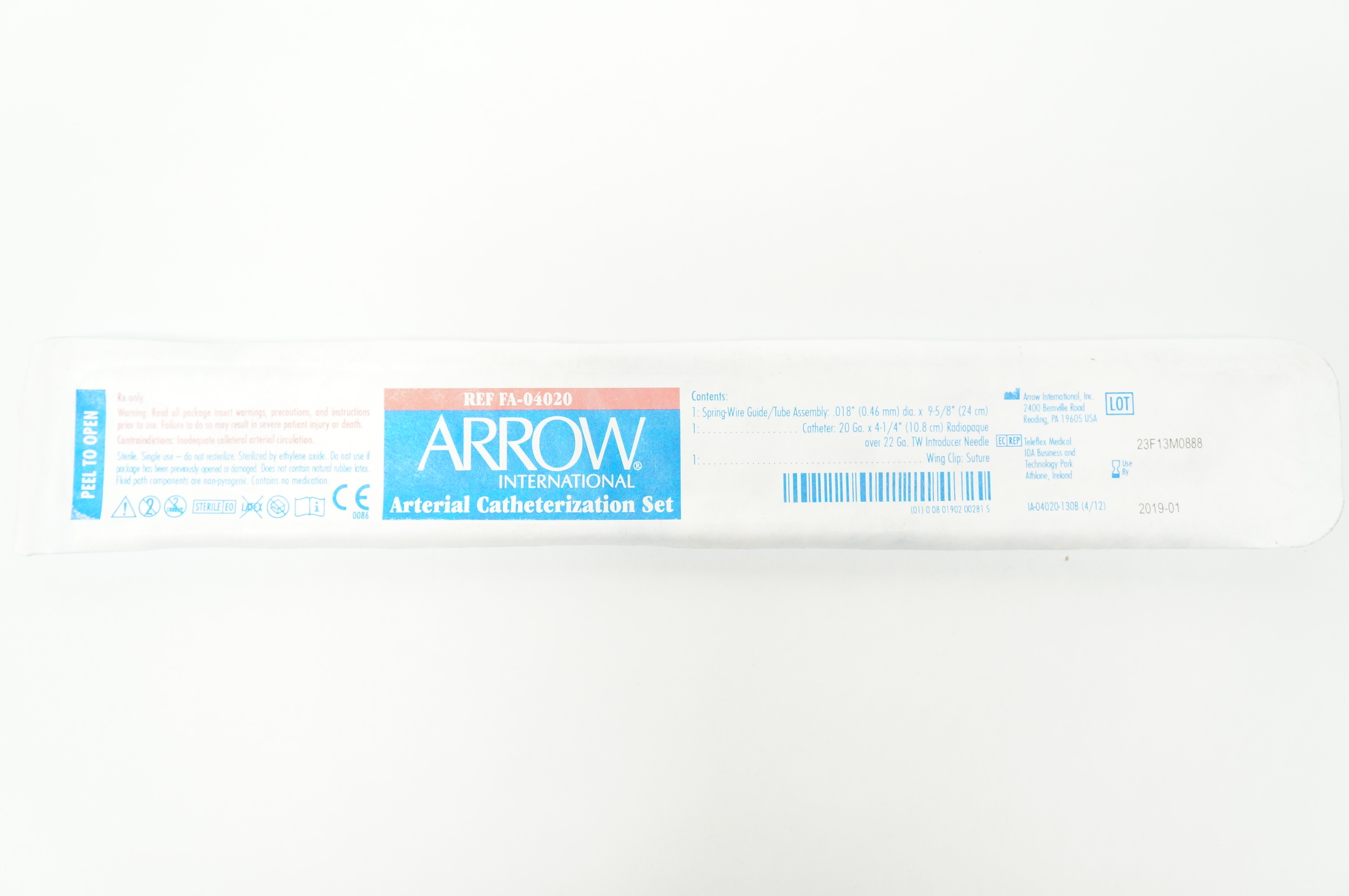 Arrow FA-04020 Arterial Catheterization Set 20 Ga. x 4-1/4inch (x)