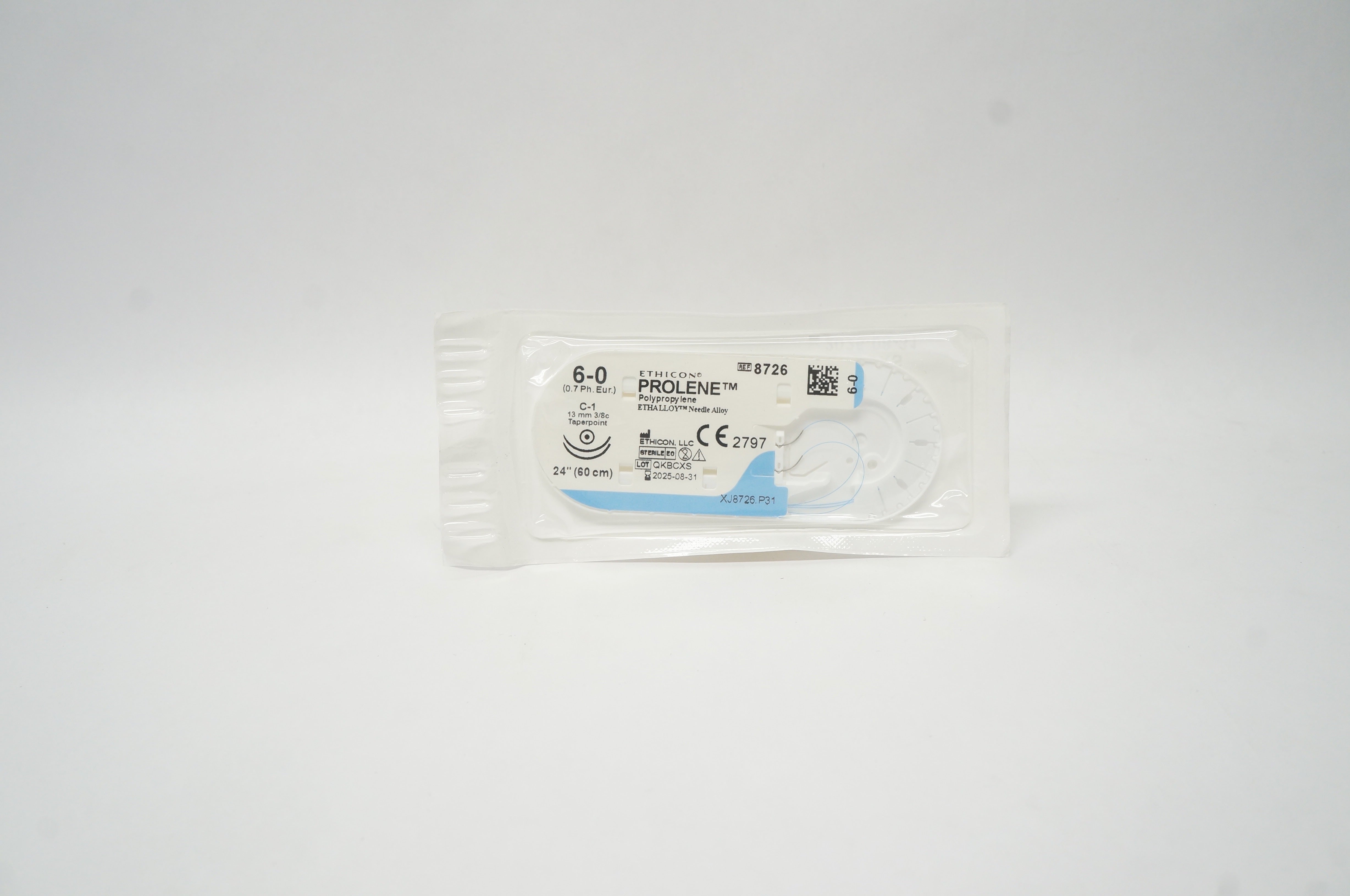 Ethicon 8726 6-0 Prolene Stre C-1 13mm 3/8c Taperpoint, 24inch